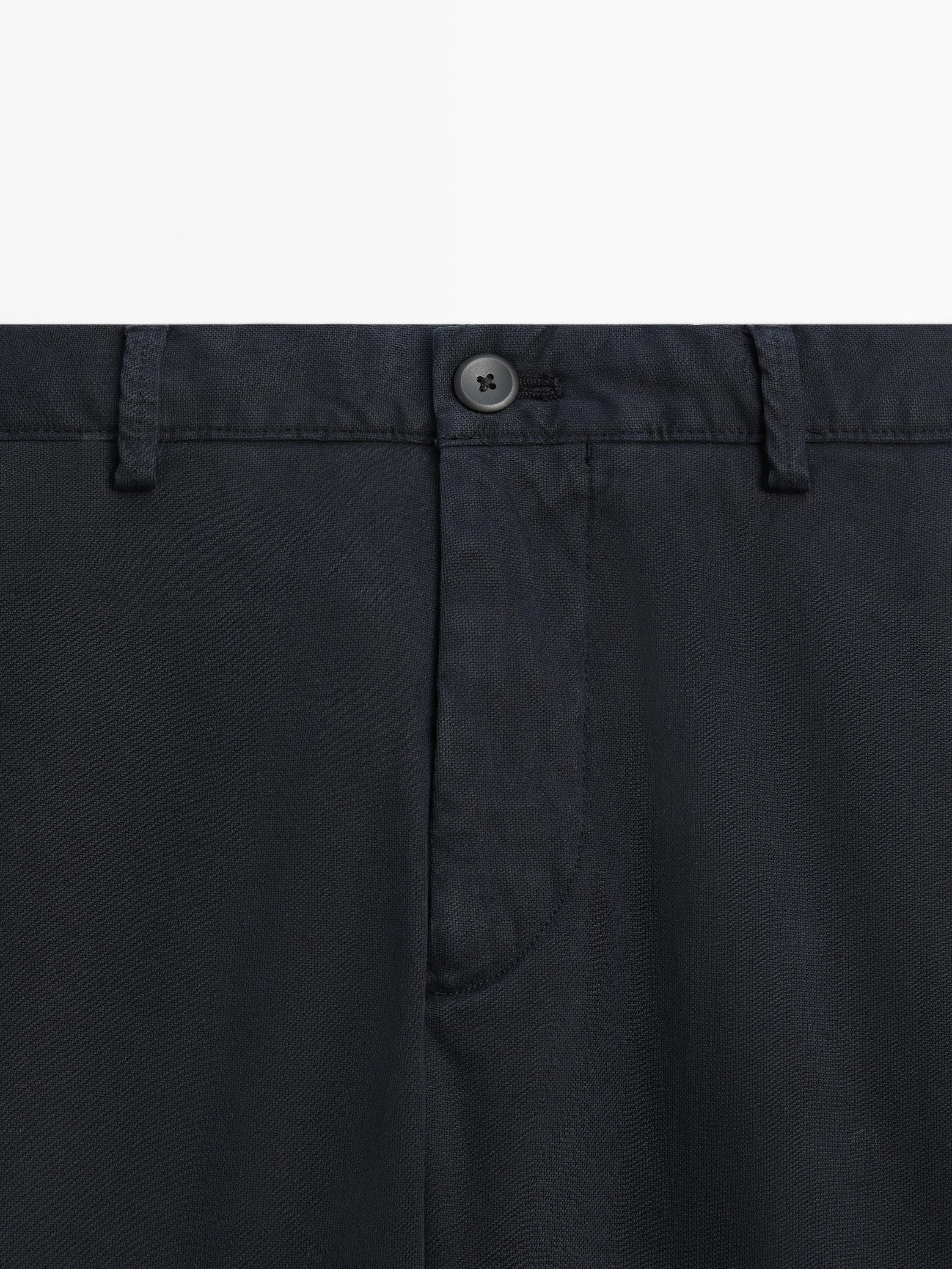 Slim fit textured trousers