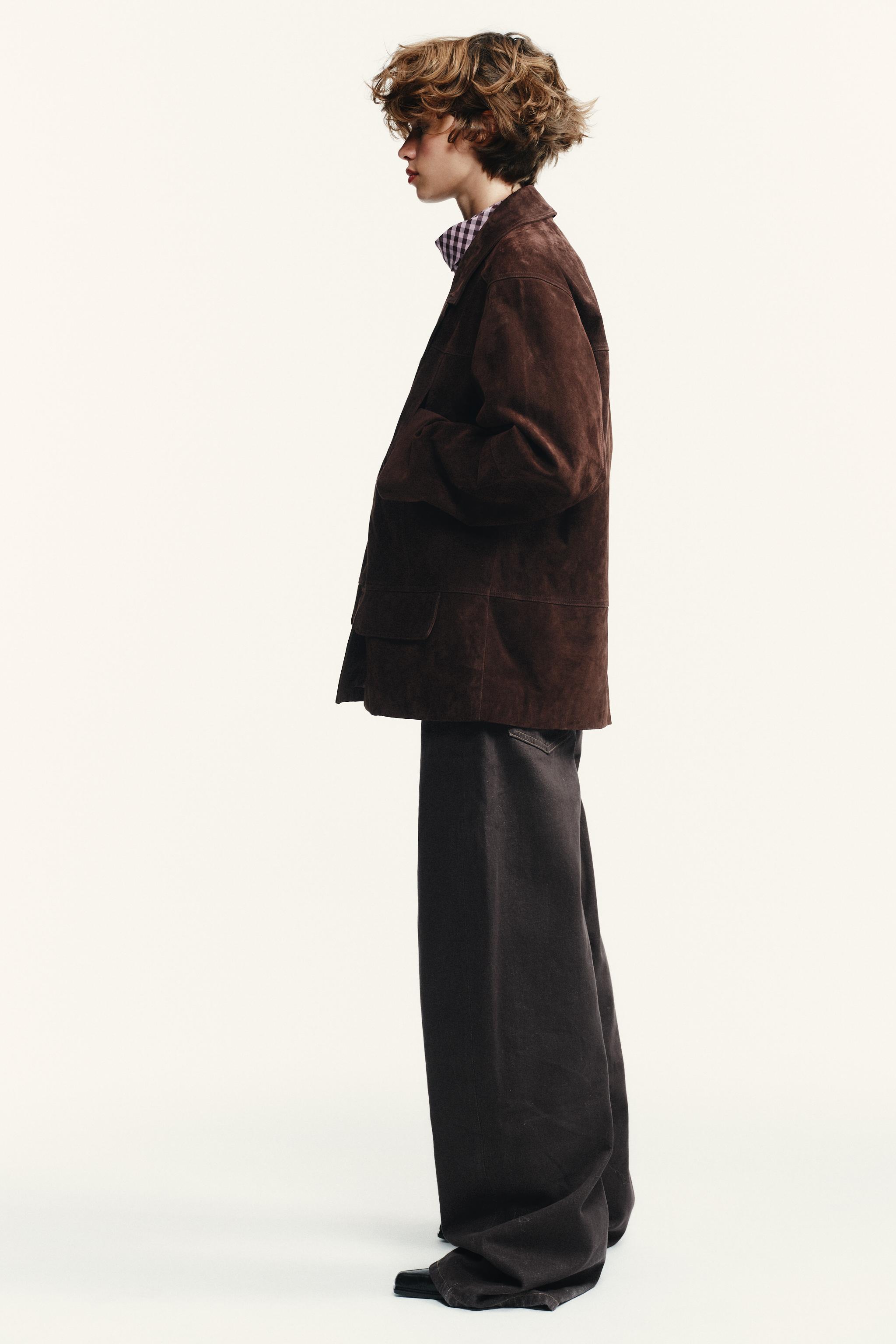 OVERSIZED SUEDE LEATHER BLAZER