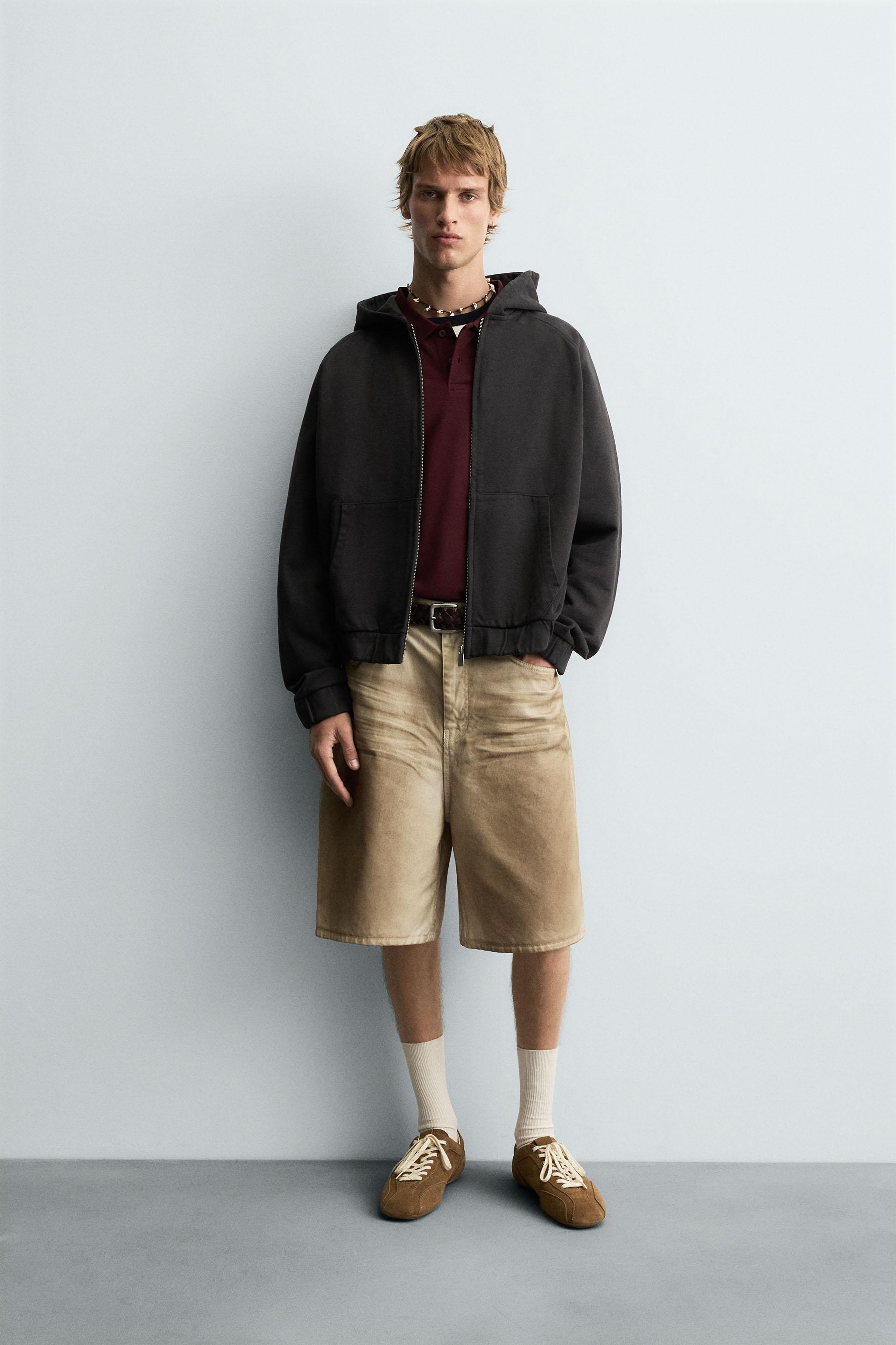 WASHED PRINT BAGGY FIT BERMUDA SHORTS