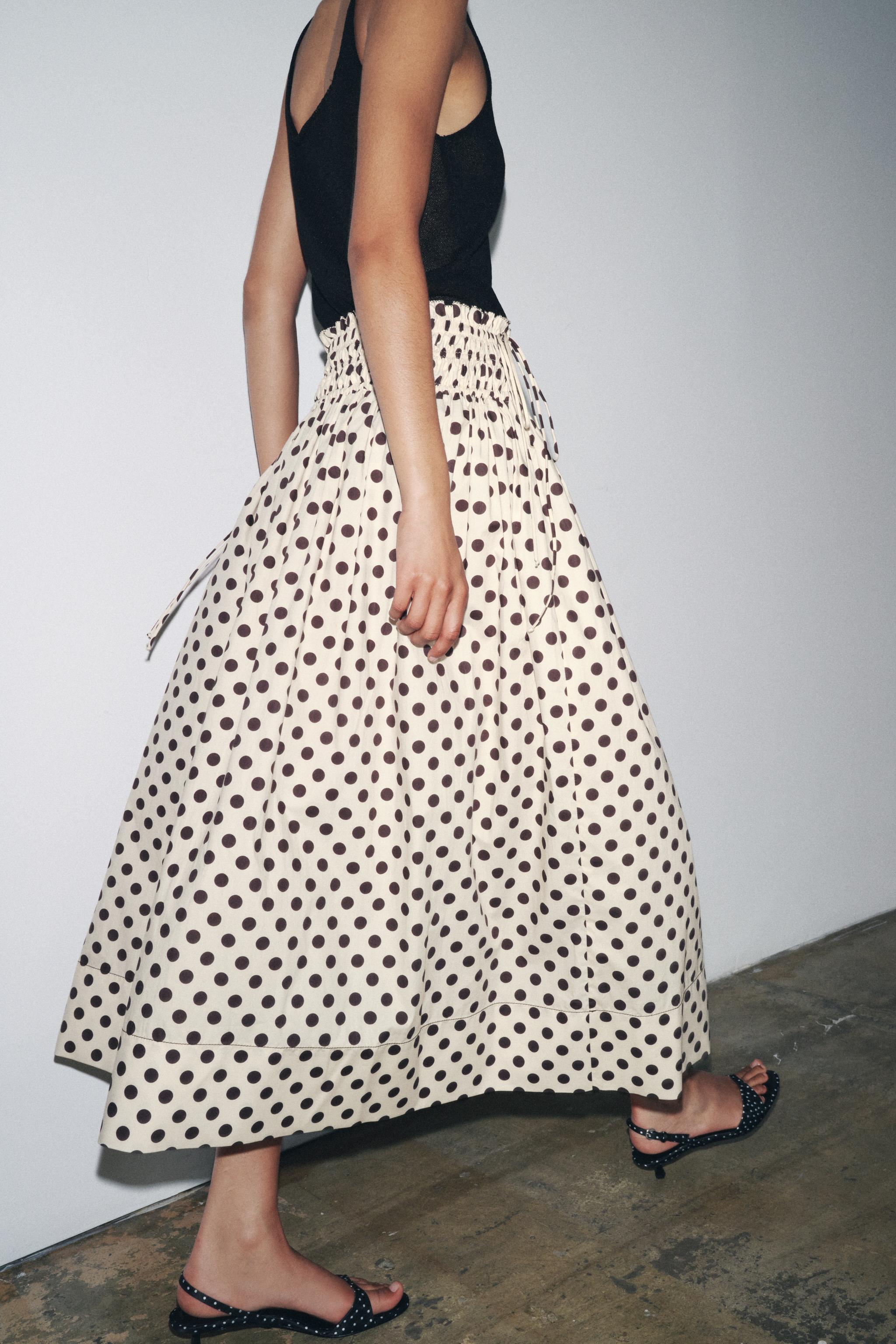 ZW COLLECTION POLKA DOT MIDI SKIRT
