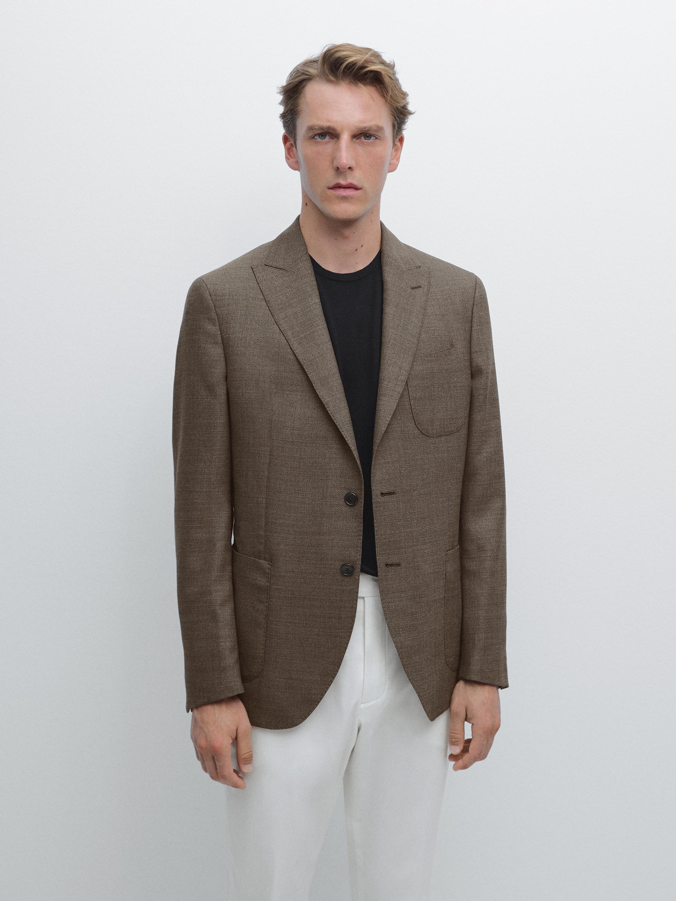 100% wool textured blazer