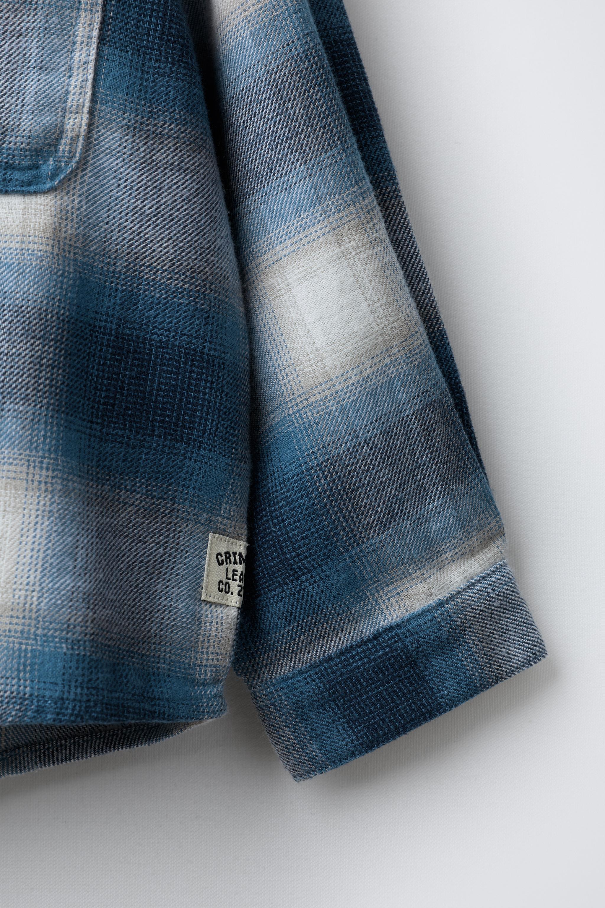 FLEECE HOODED PLAID OVERSHIRT