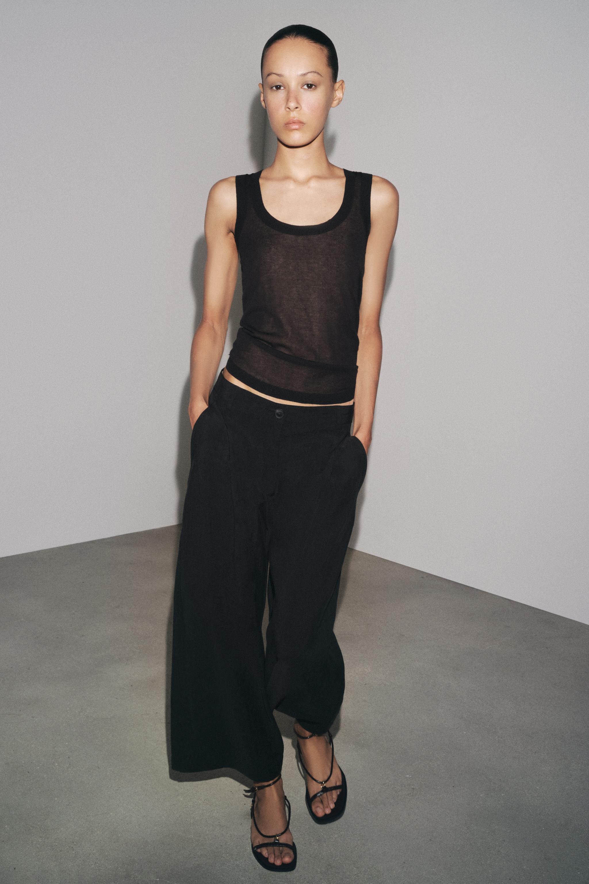 ZW COLLECTION CROPPED PLEATED PANTS