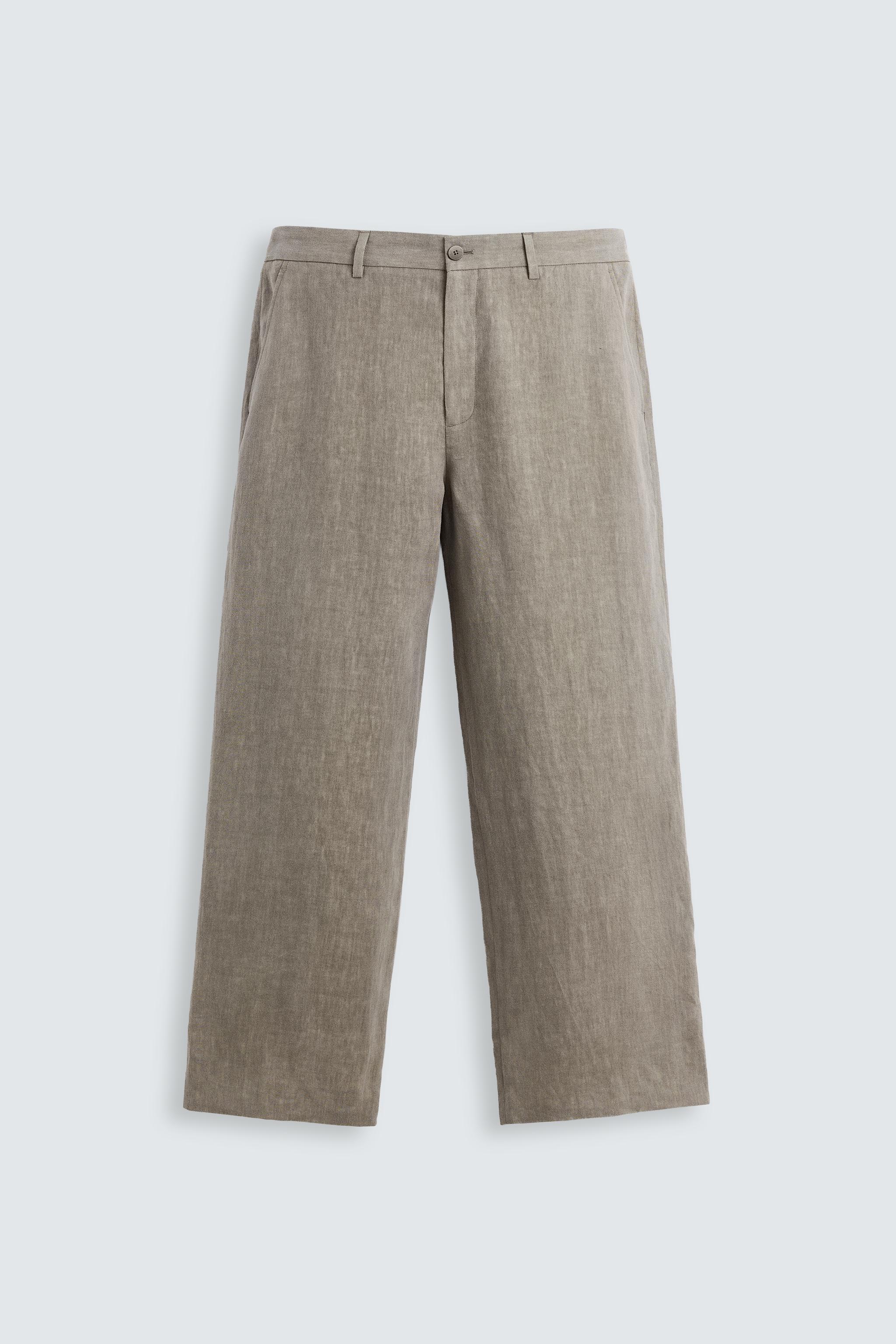 100% WASHED LINEN SUIT PANTS