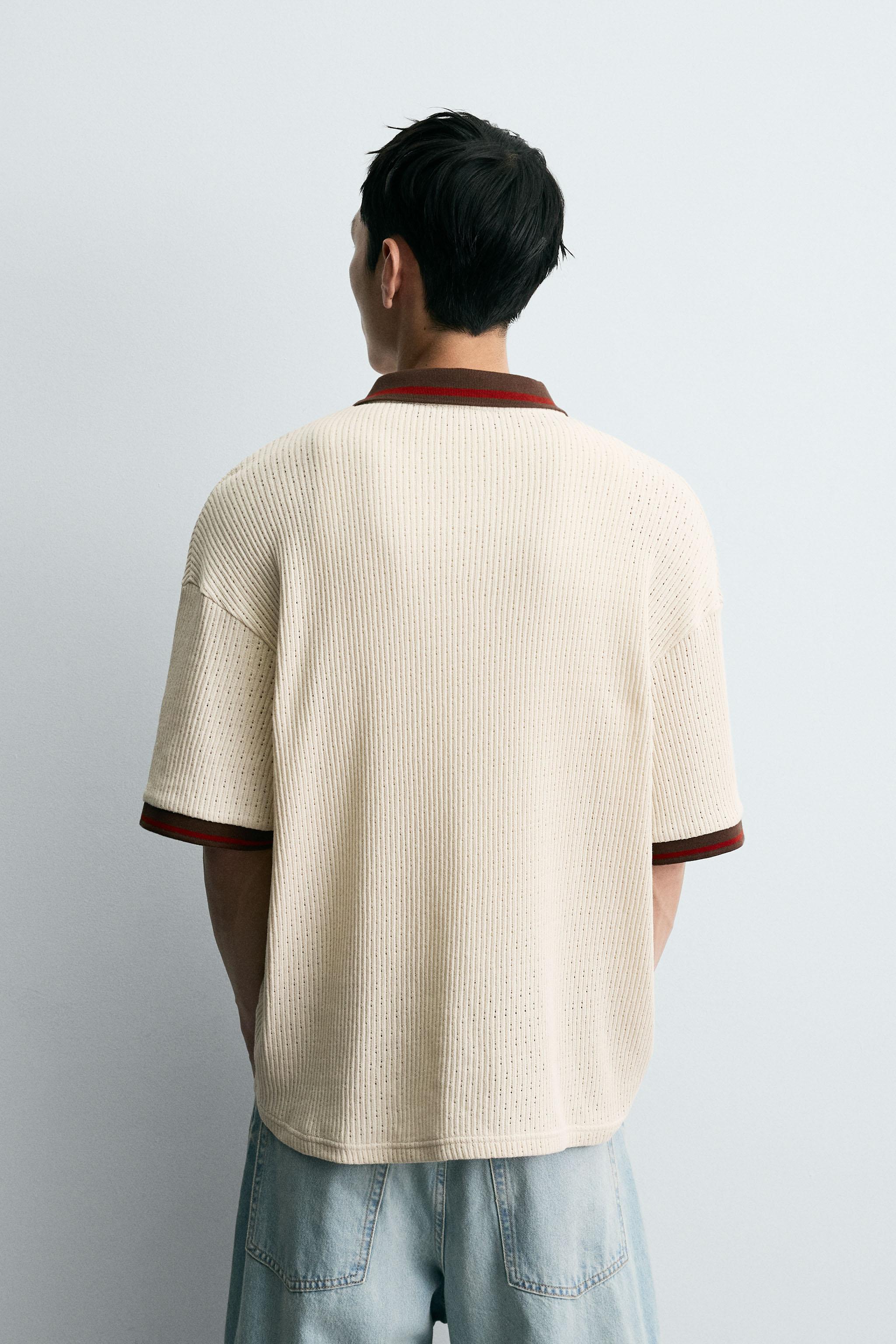 RETRO SOCCER TEXTURED POLO SHIRT