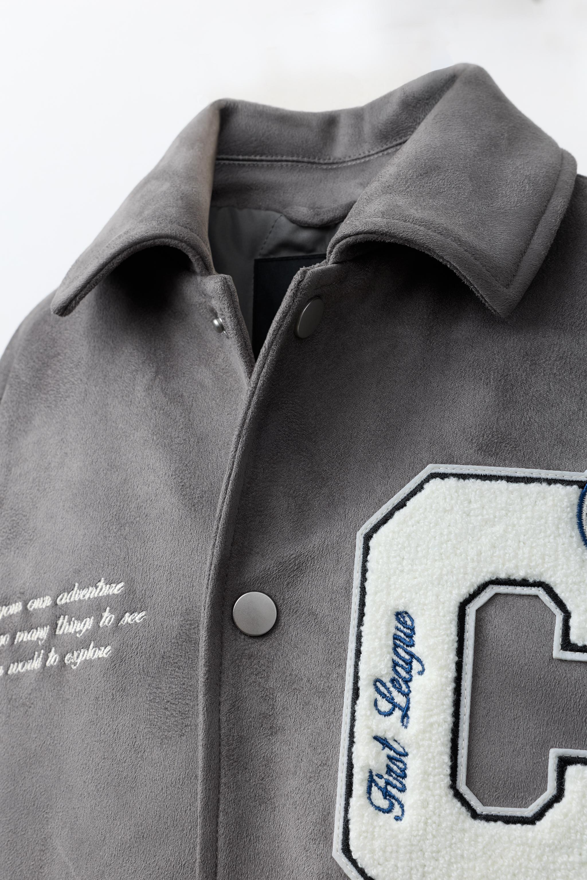 FAUX SUEDE COMBINATION BOMBER JACKET