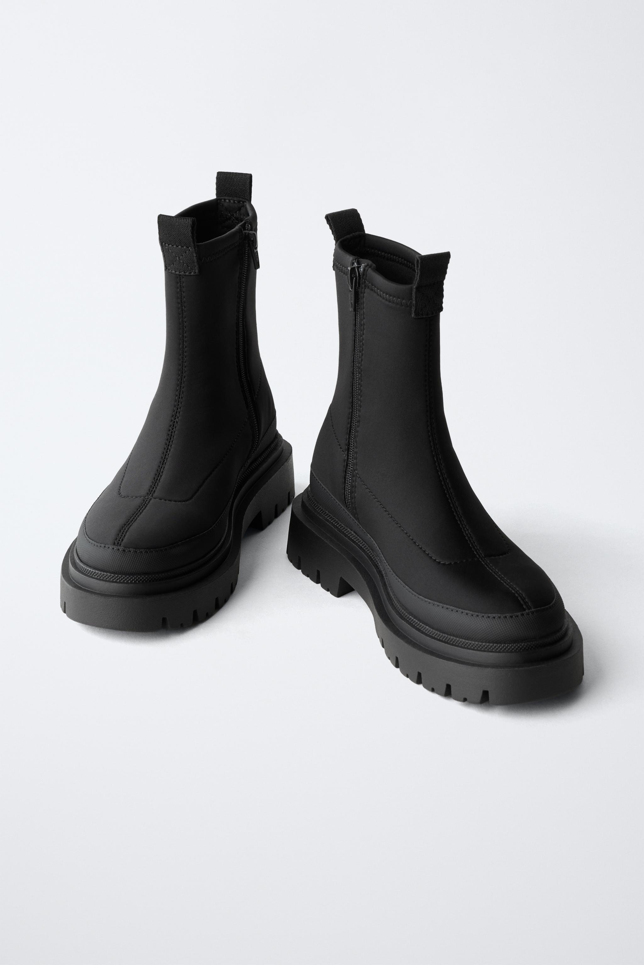 WATER REPELLENT SOCK-STYLE ANKLE BOOTS