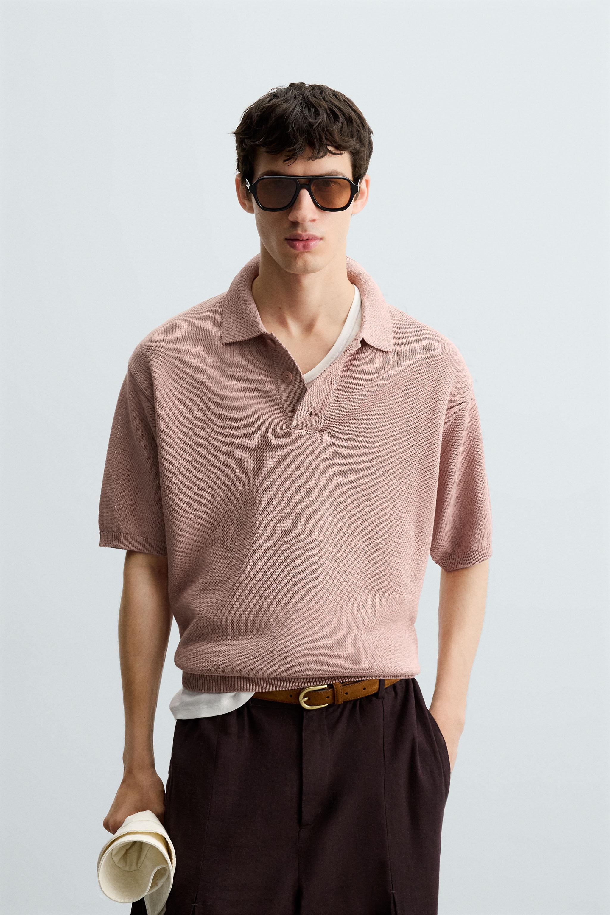 TEXTURED KNIT POLO SHIRT