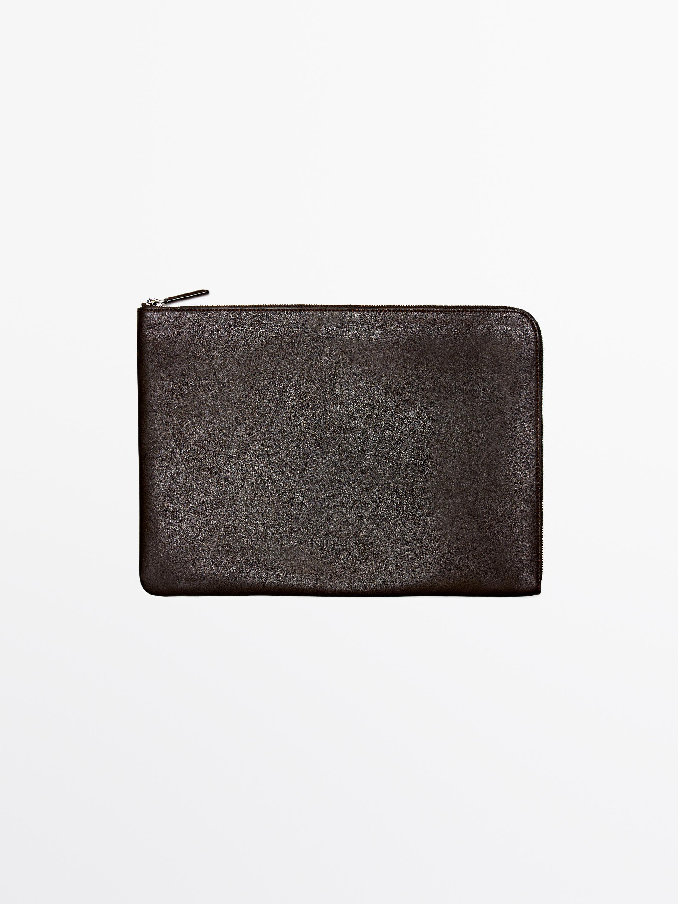 Nappa leather pouch clutch