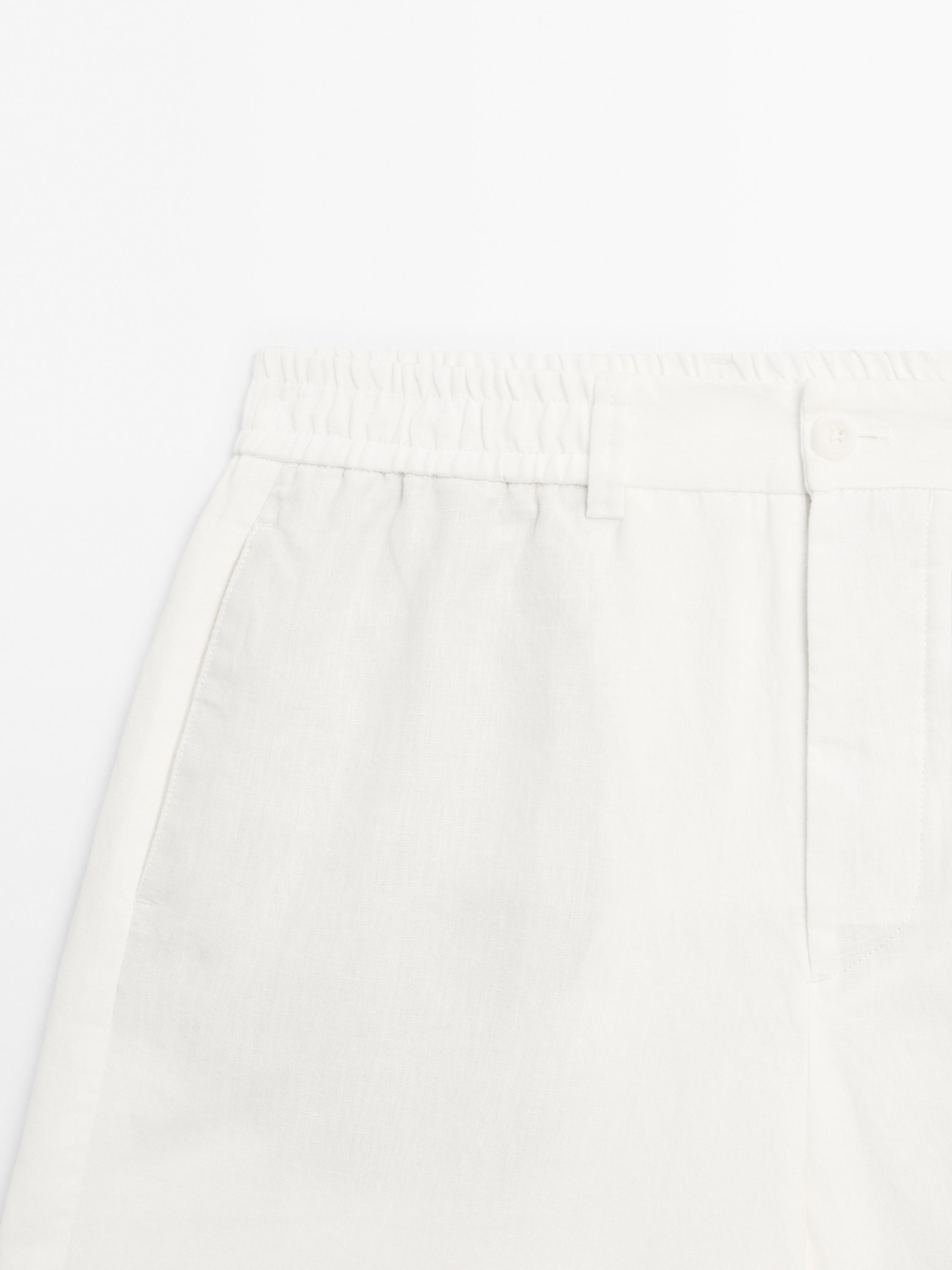 Lightweight 100% linen Bermuda shorts