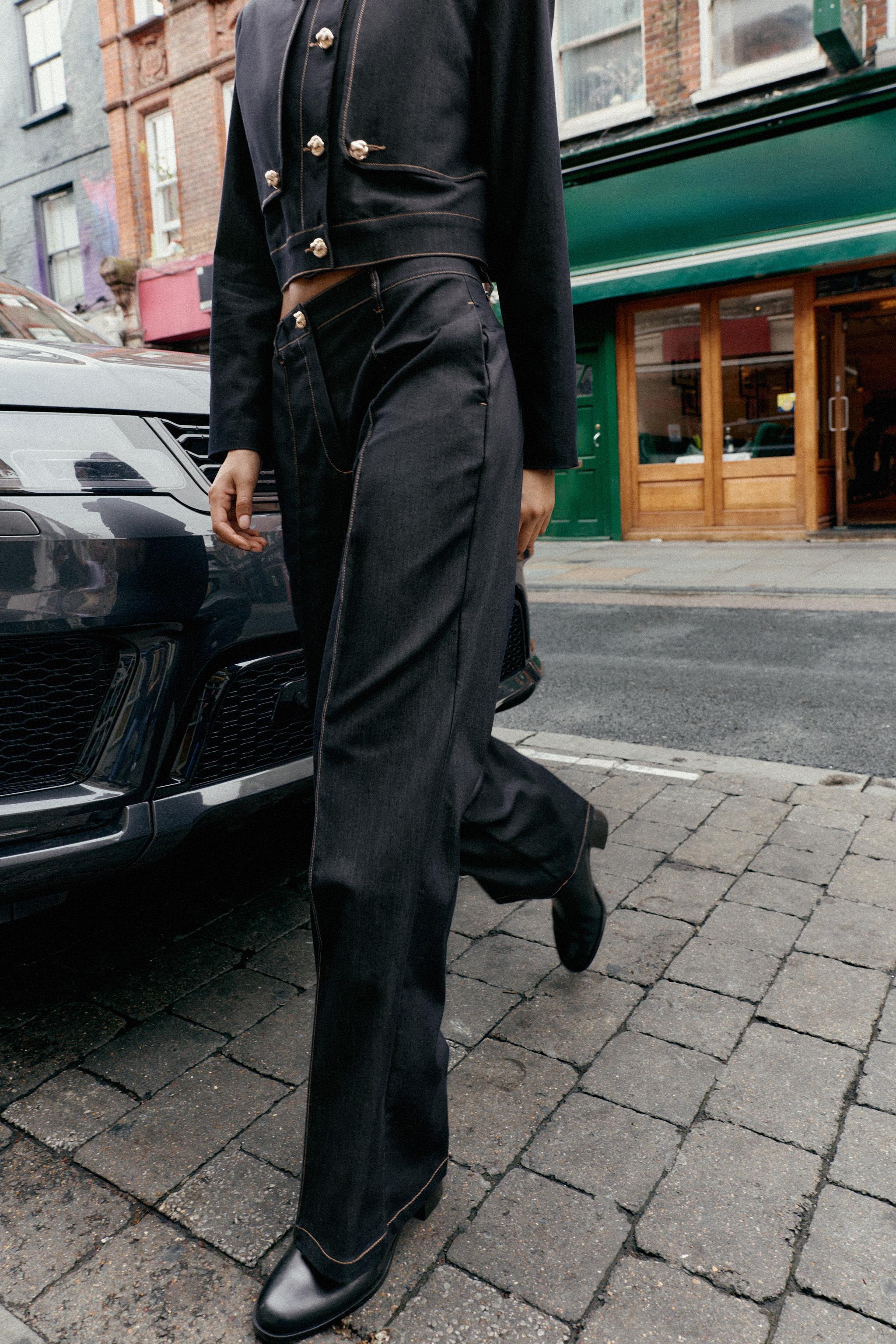 CREASED STRAIGHT LEG PANTS