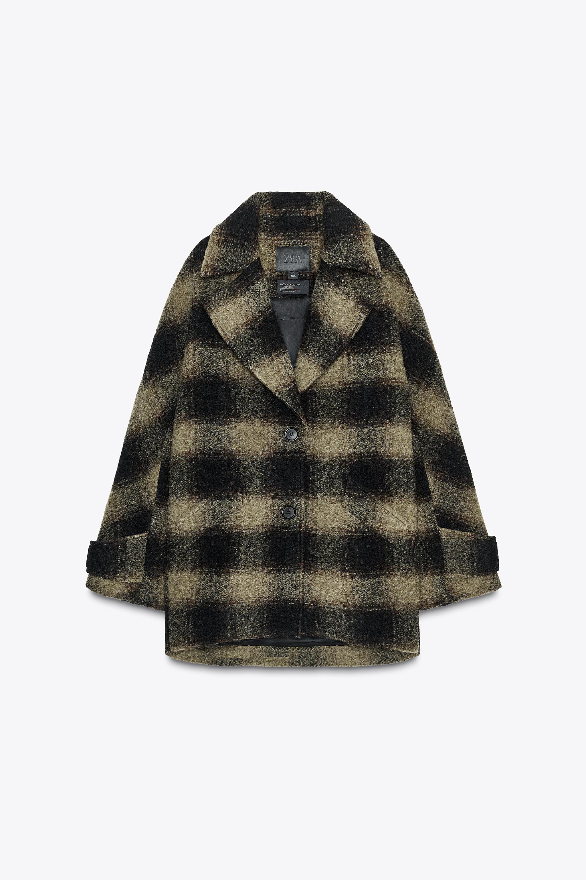 PLAID WOOL BLEND COAT ZW COLLECTION LIMITED EDITION