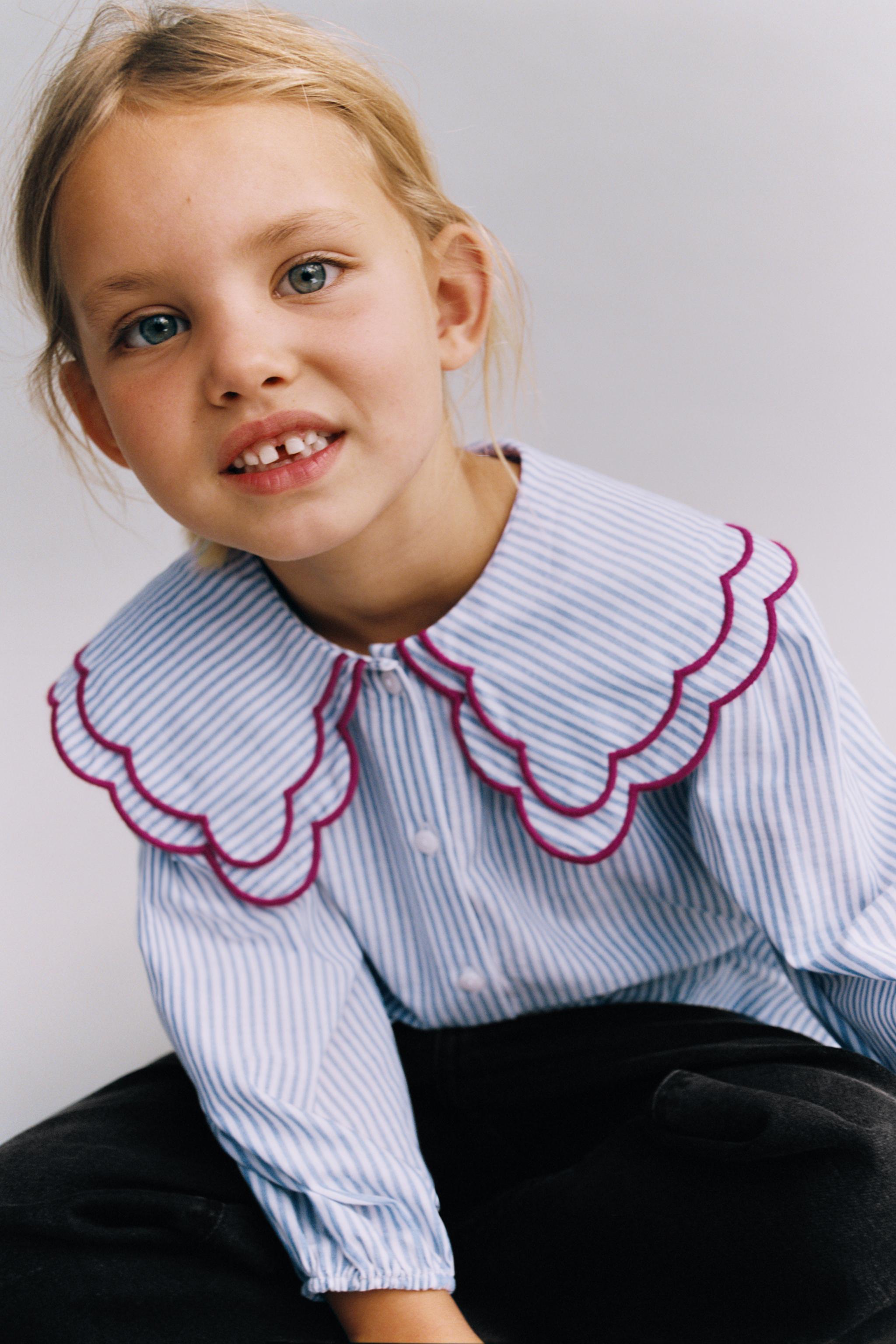 STRIPED DOUBLE COLLAR SHIRT