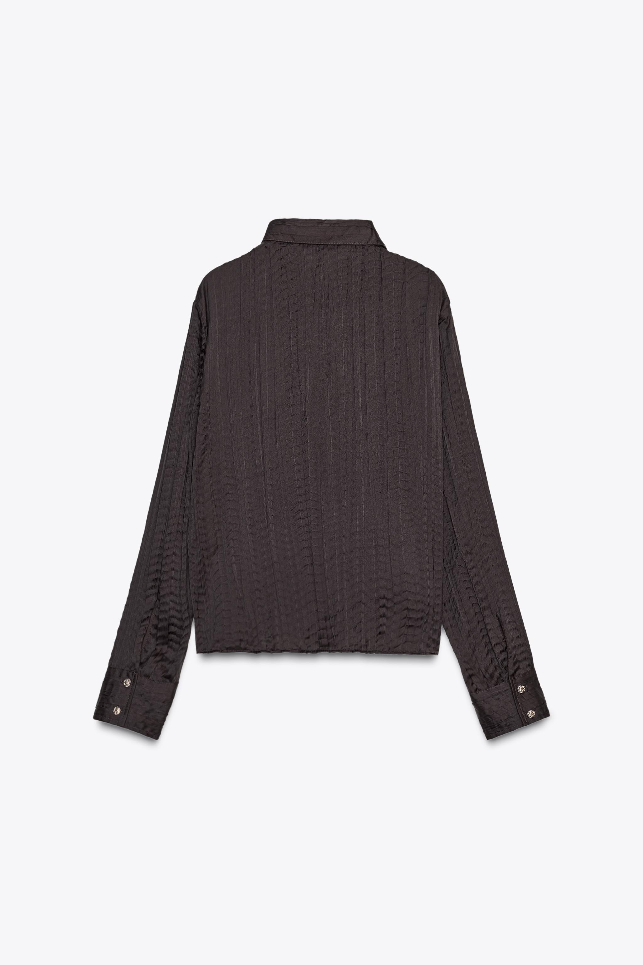 CRINKLED SATIN EFFECT OVERSIZED SHIRT