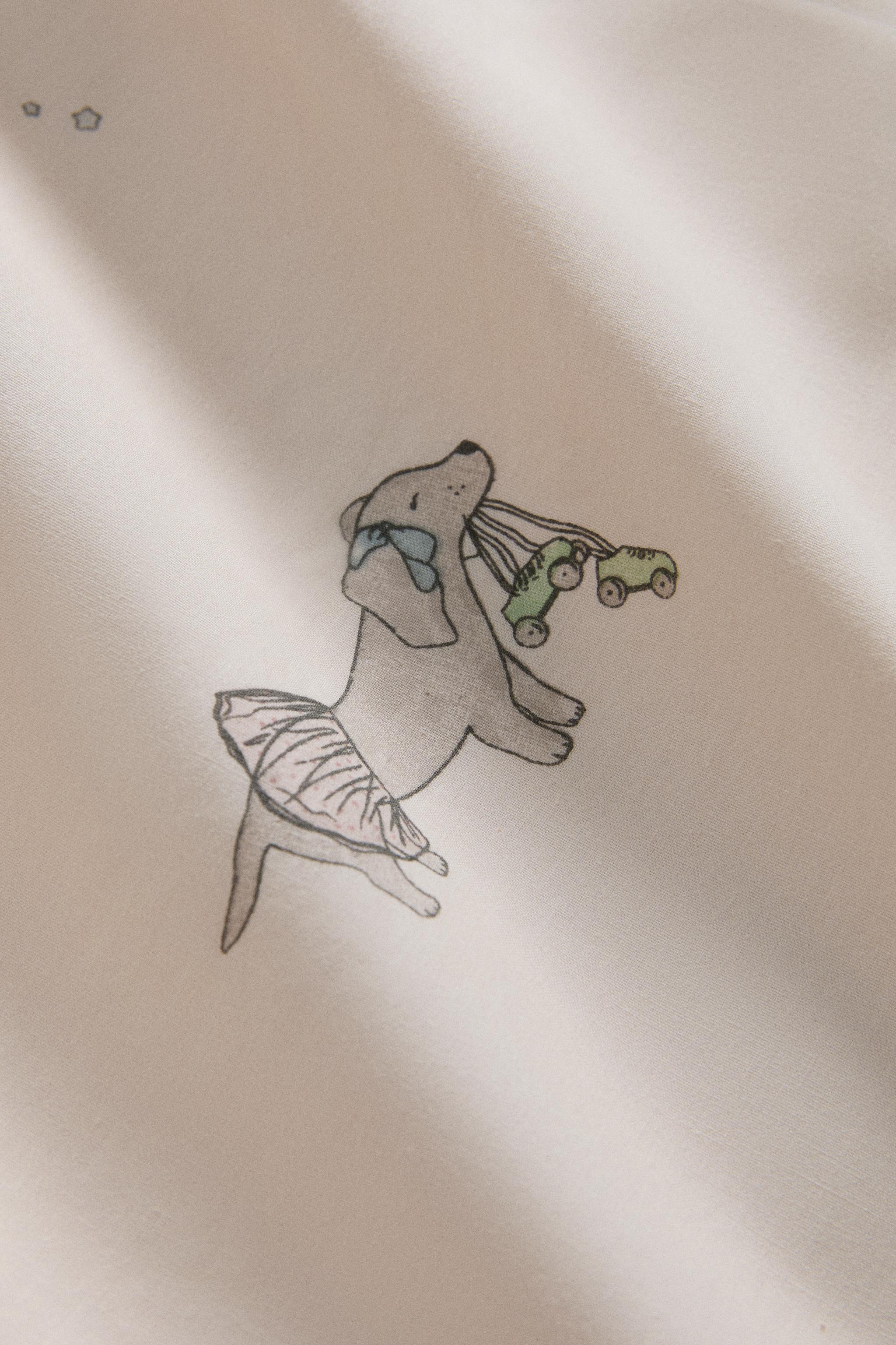 CHILDREN'S SKATING DOG DUVET COVER