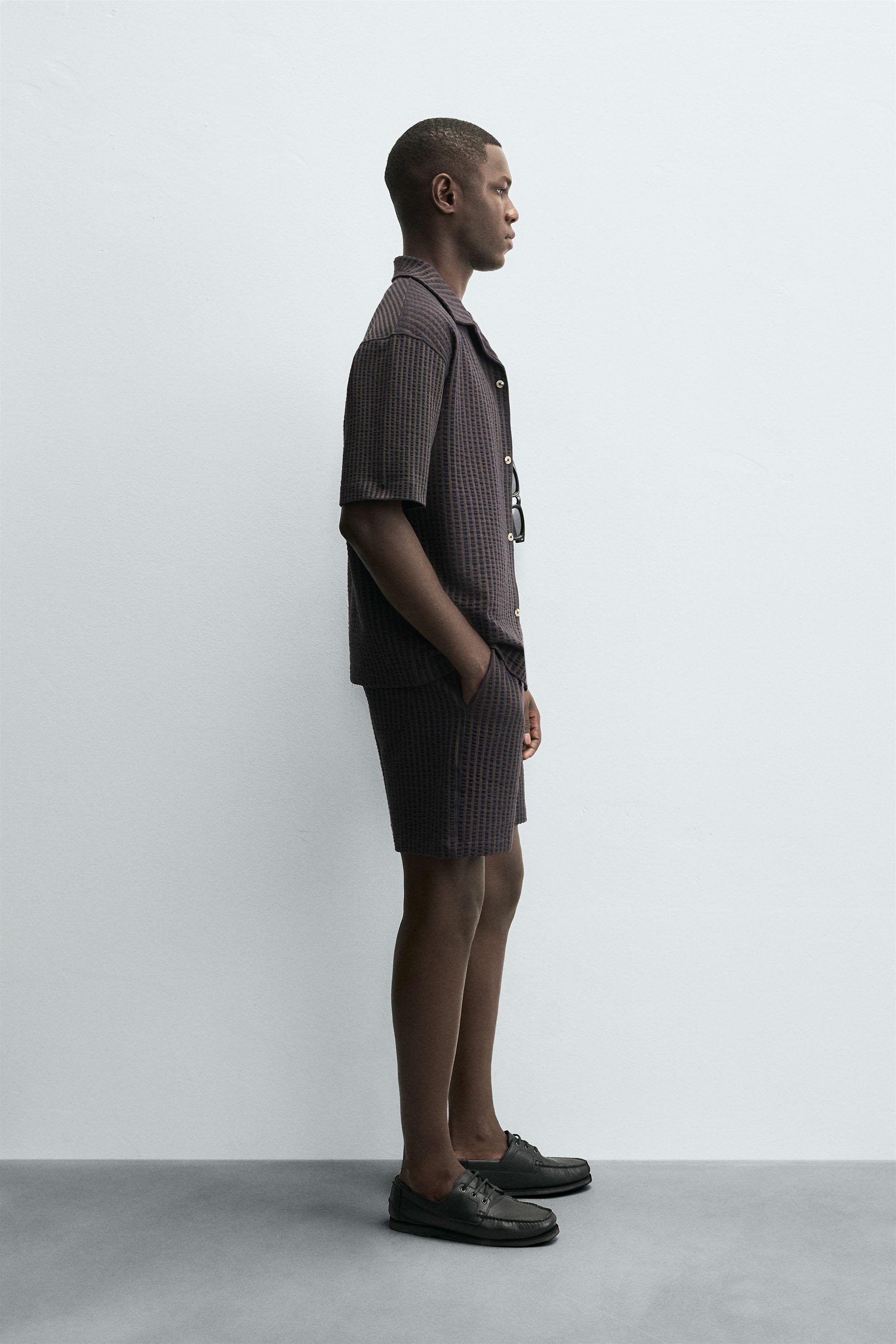 COMFORT STRIPED SEERSUCKER SHORTS