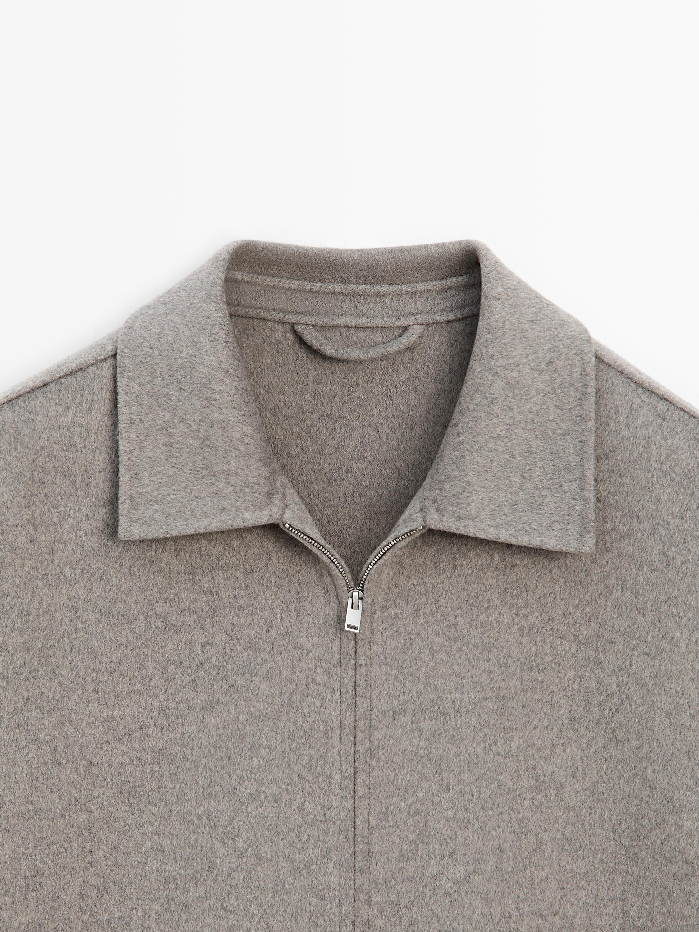 Double zip wool jacket