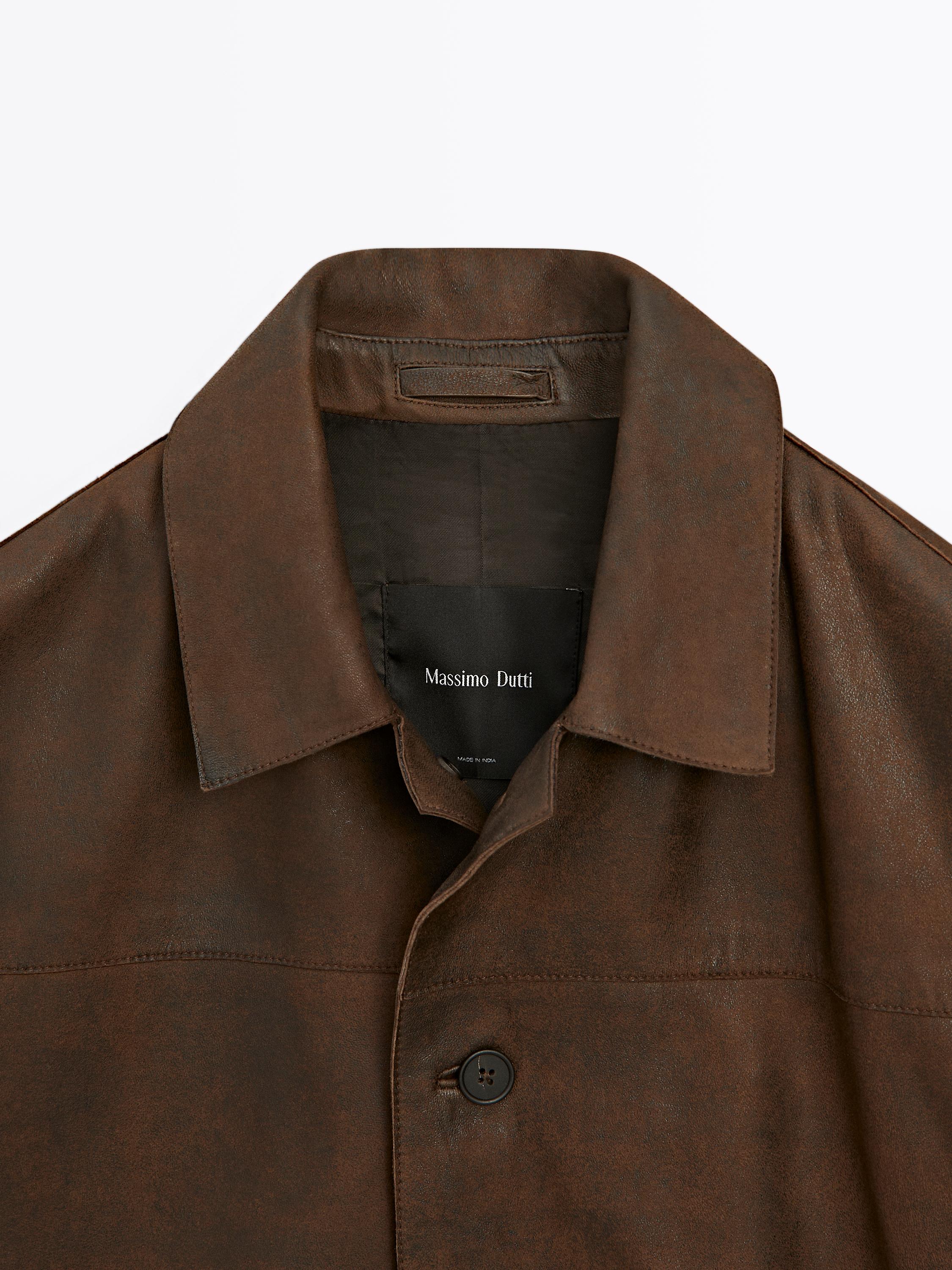 Suede finish sheepskin jacket