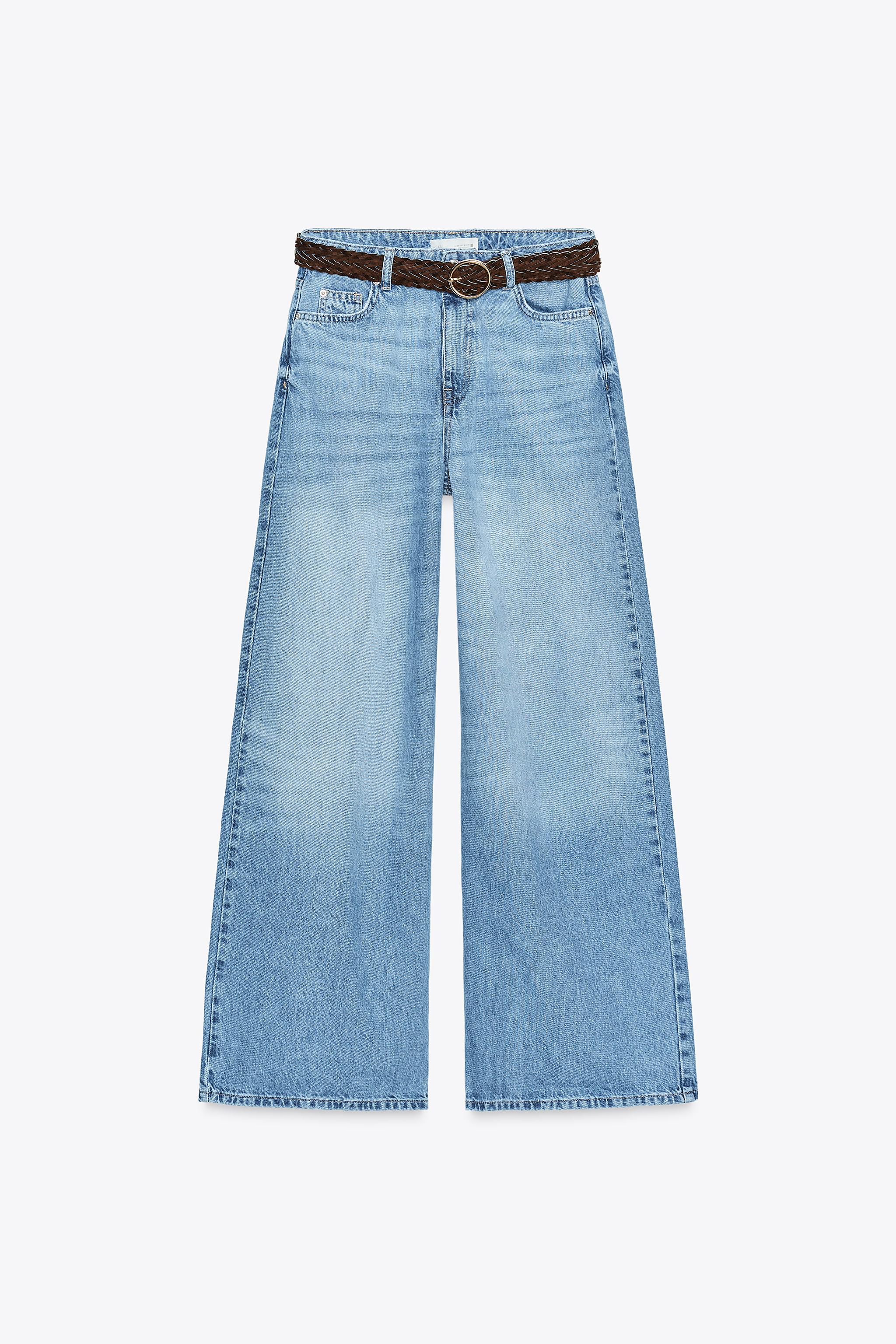 Z1975 HIGH-WAISTED WIDE LEG FULL LENGTH JEANS WITH BELT