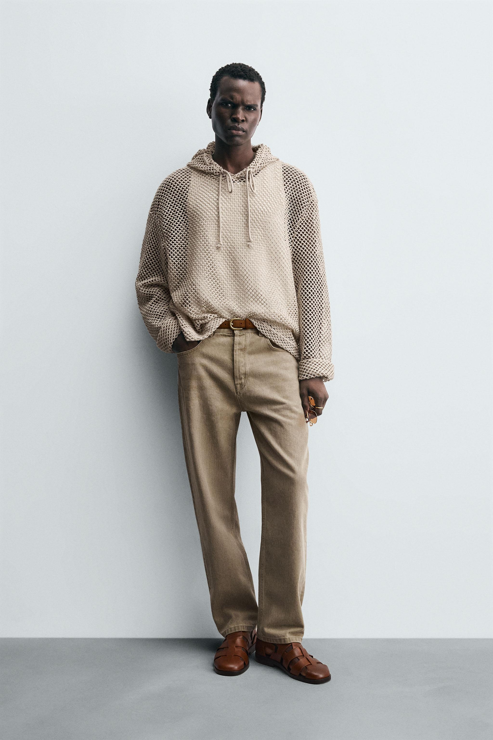 CROCHET TEXTURED SWEATSHIRT