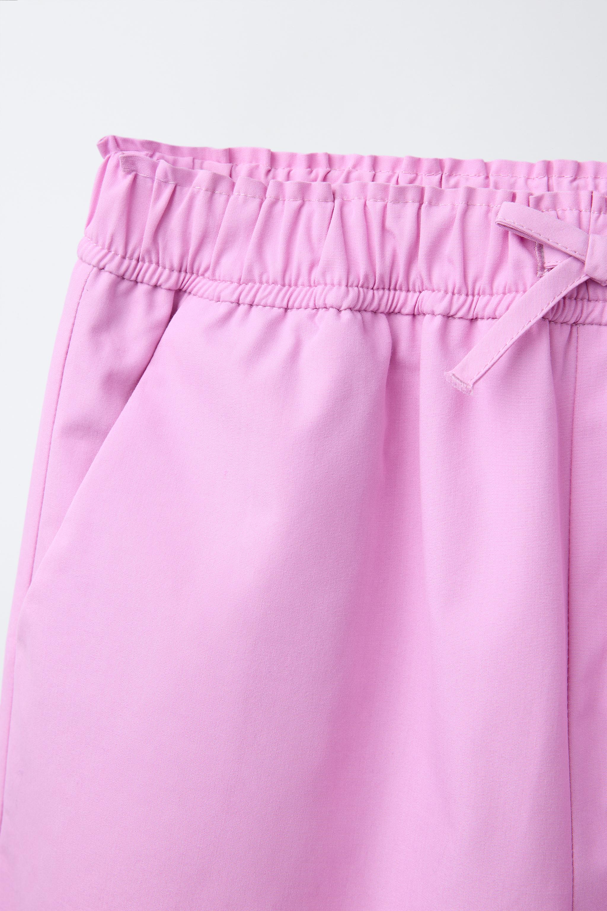 LACE HEM STRAIGHT LEG PANTS