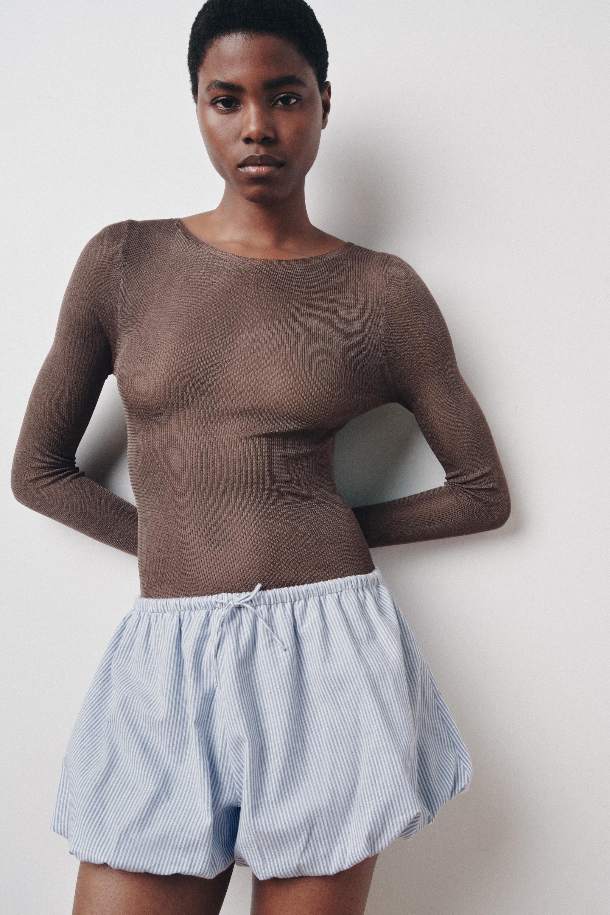 STRIPED CULOTTE SHORTS