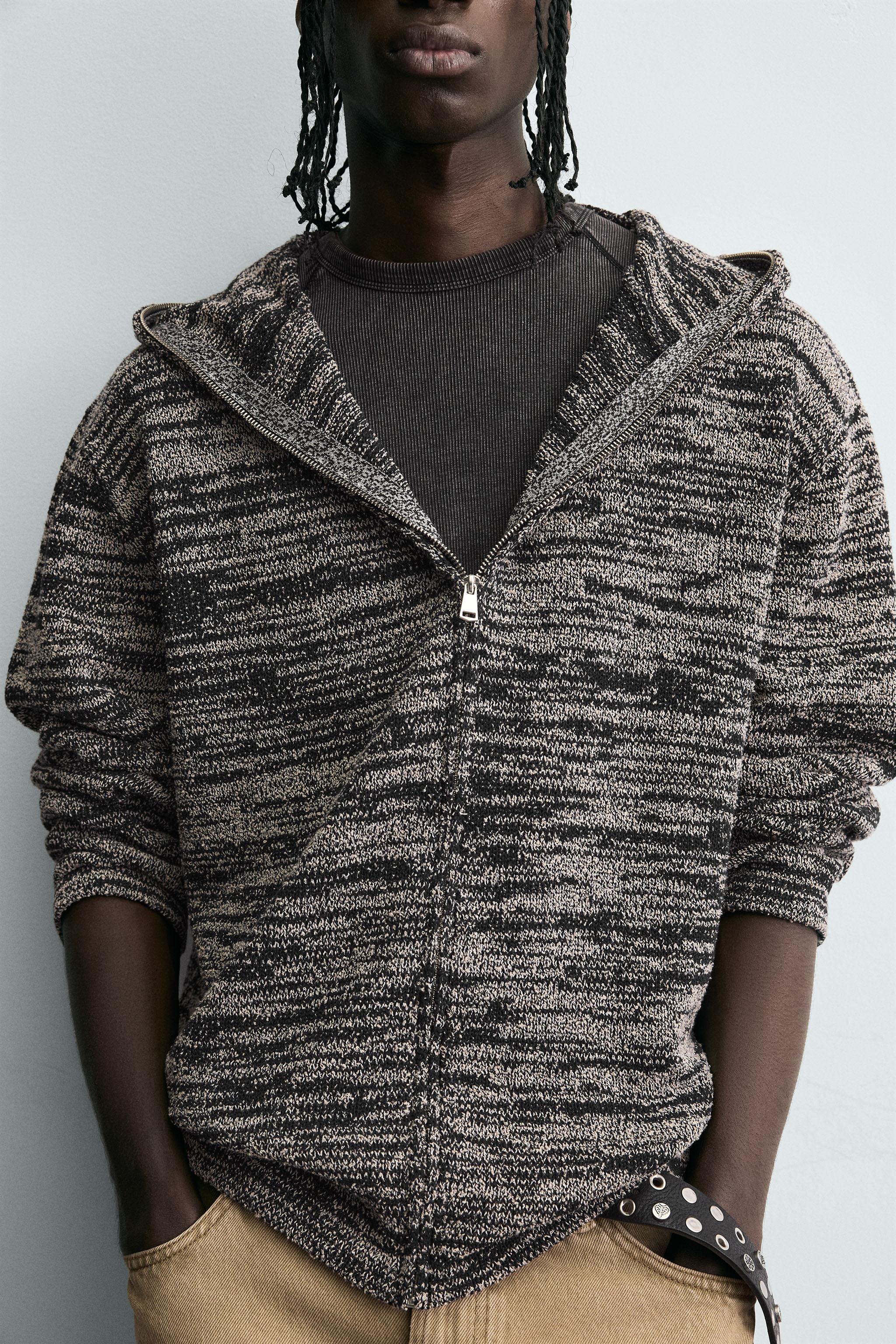 HOODED KNIT CARDIGAN