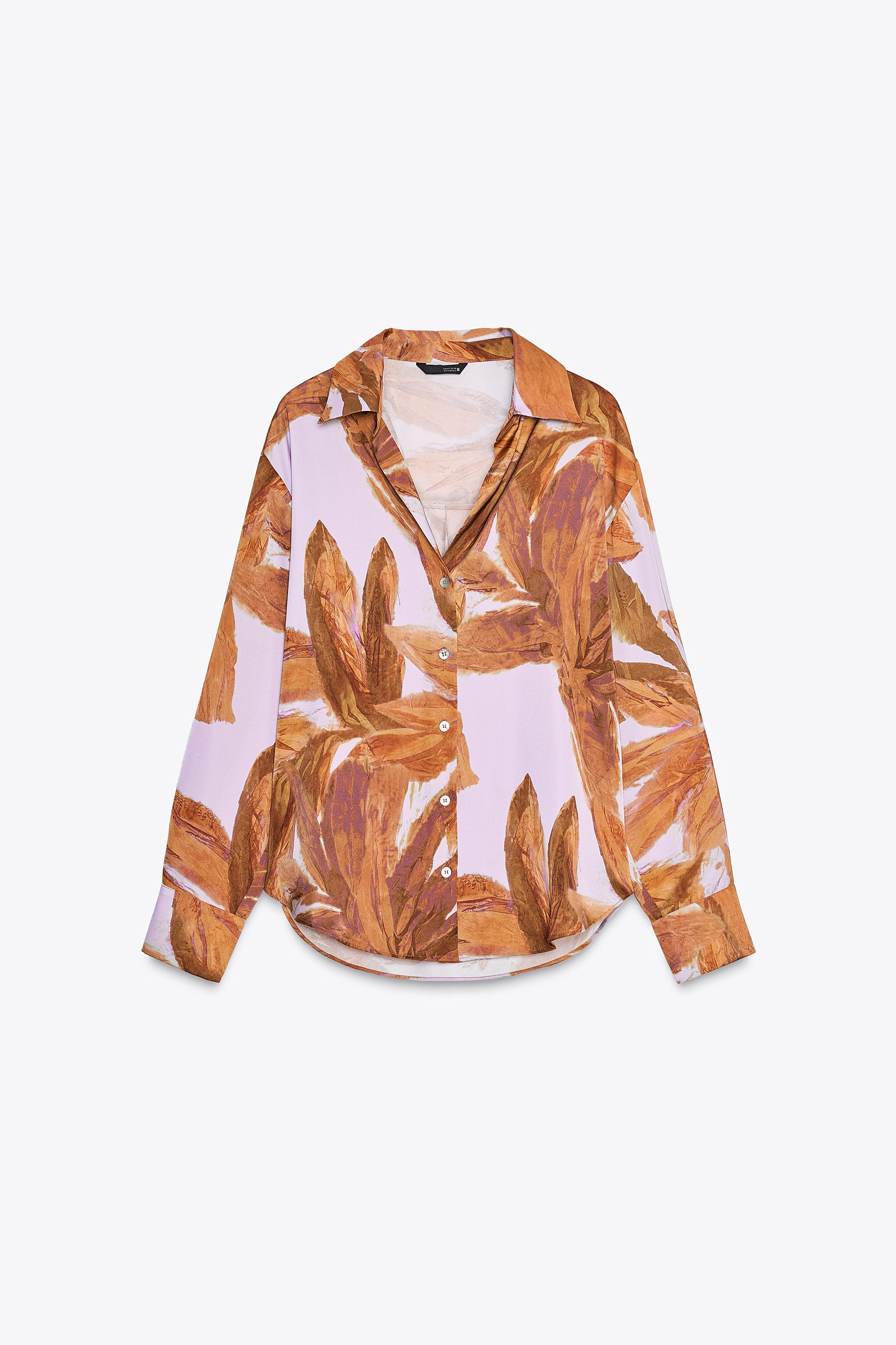 PRINTED SATIN EFFECT SHIRT
