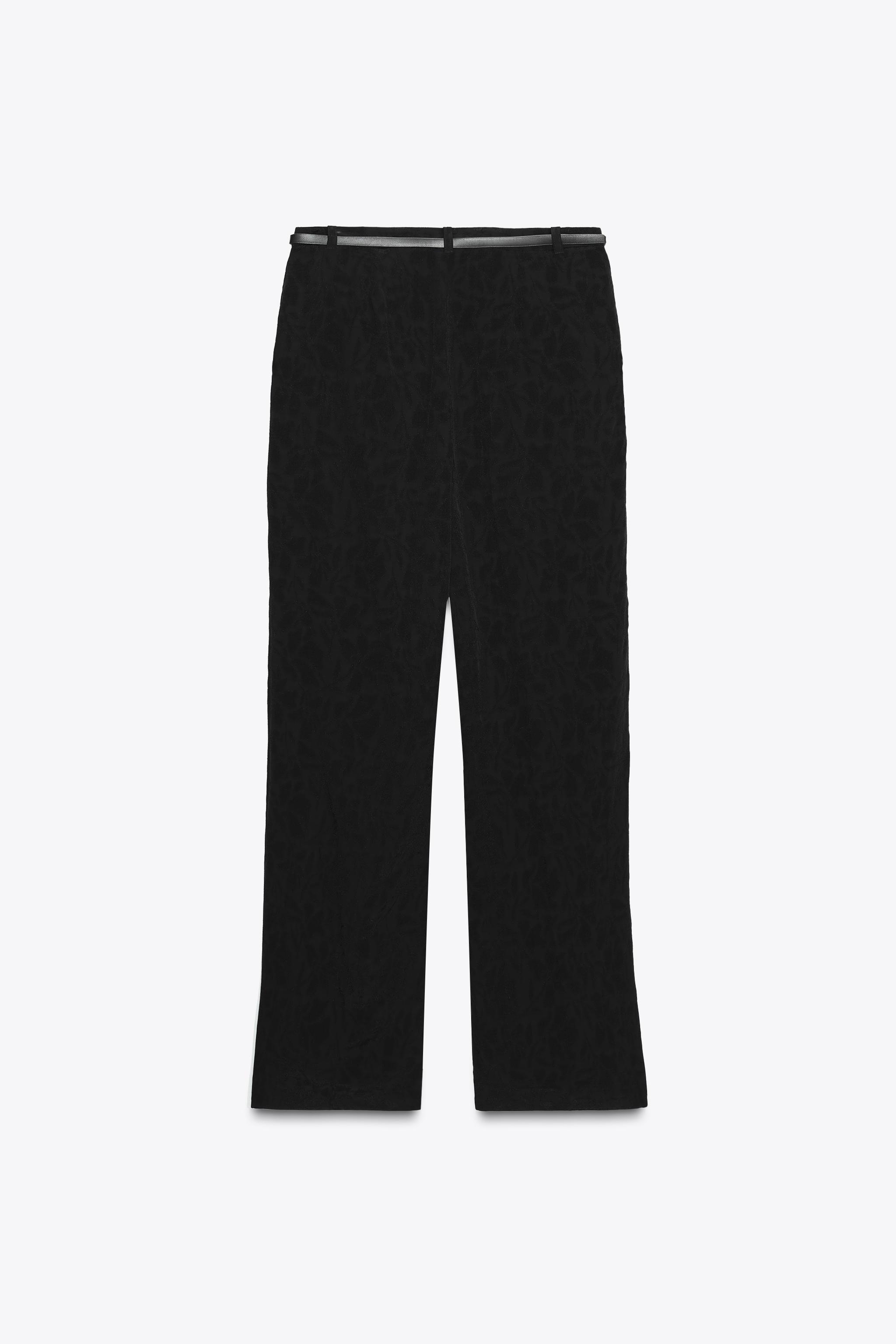 JACQUARD PANTS WITH CHAIN BELT