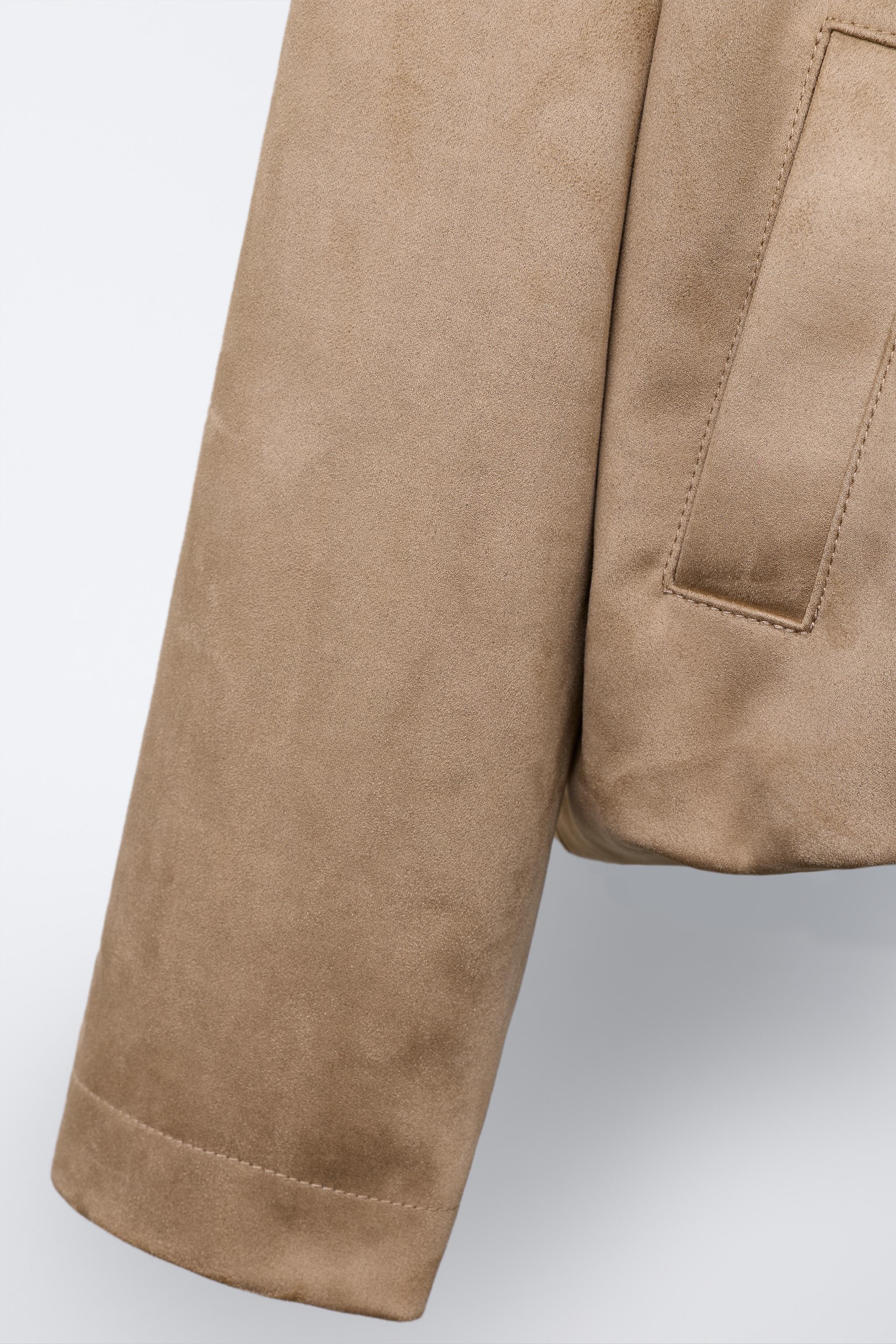 FAUX SUEDE BALLOON JACKET