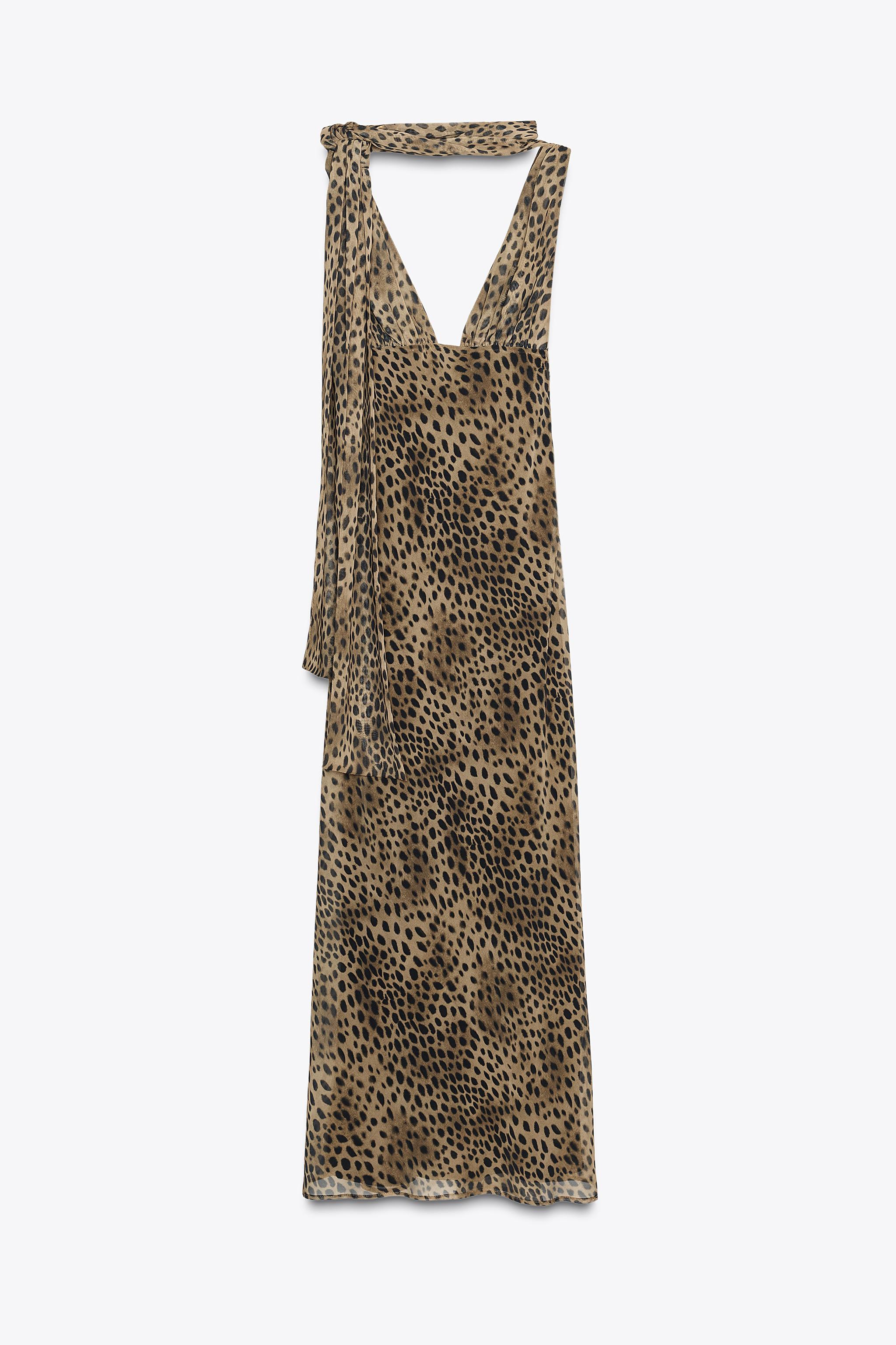 ANIMAL PRINT FOULARD DRESS