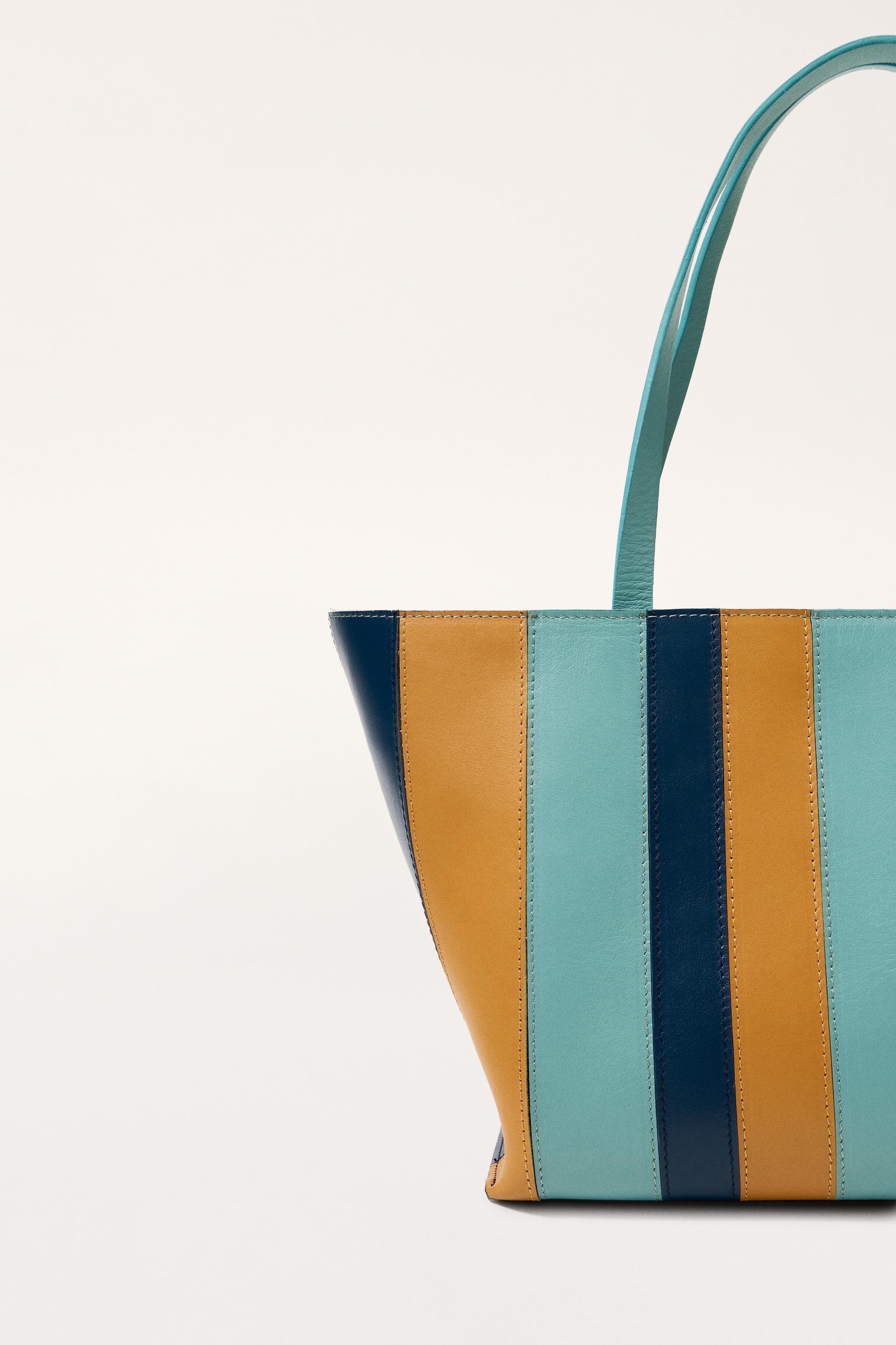 LIMITED EDITION STRIPED LEATHER SHOPPER