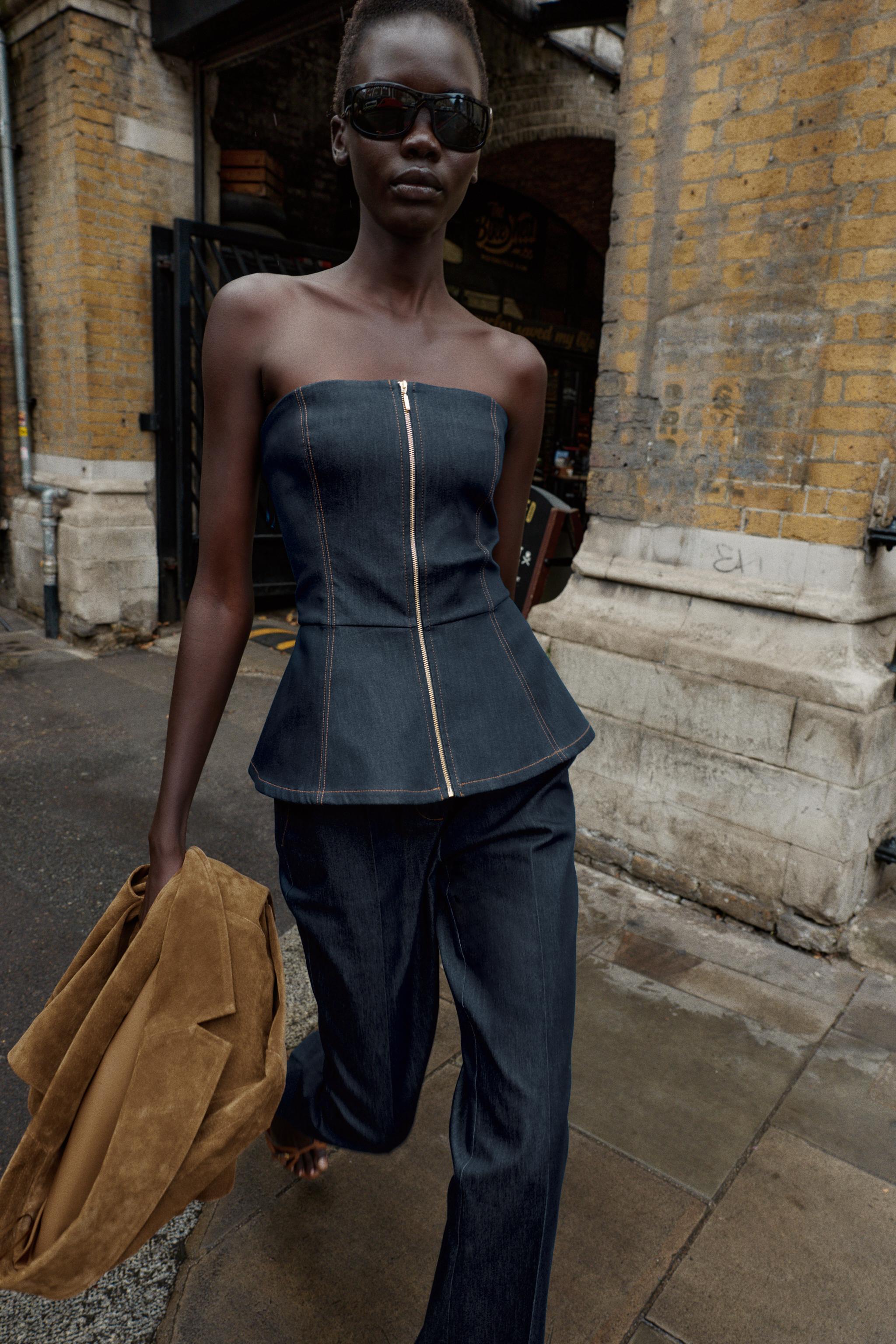 Z1975 DENIM BUSTIER TOP