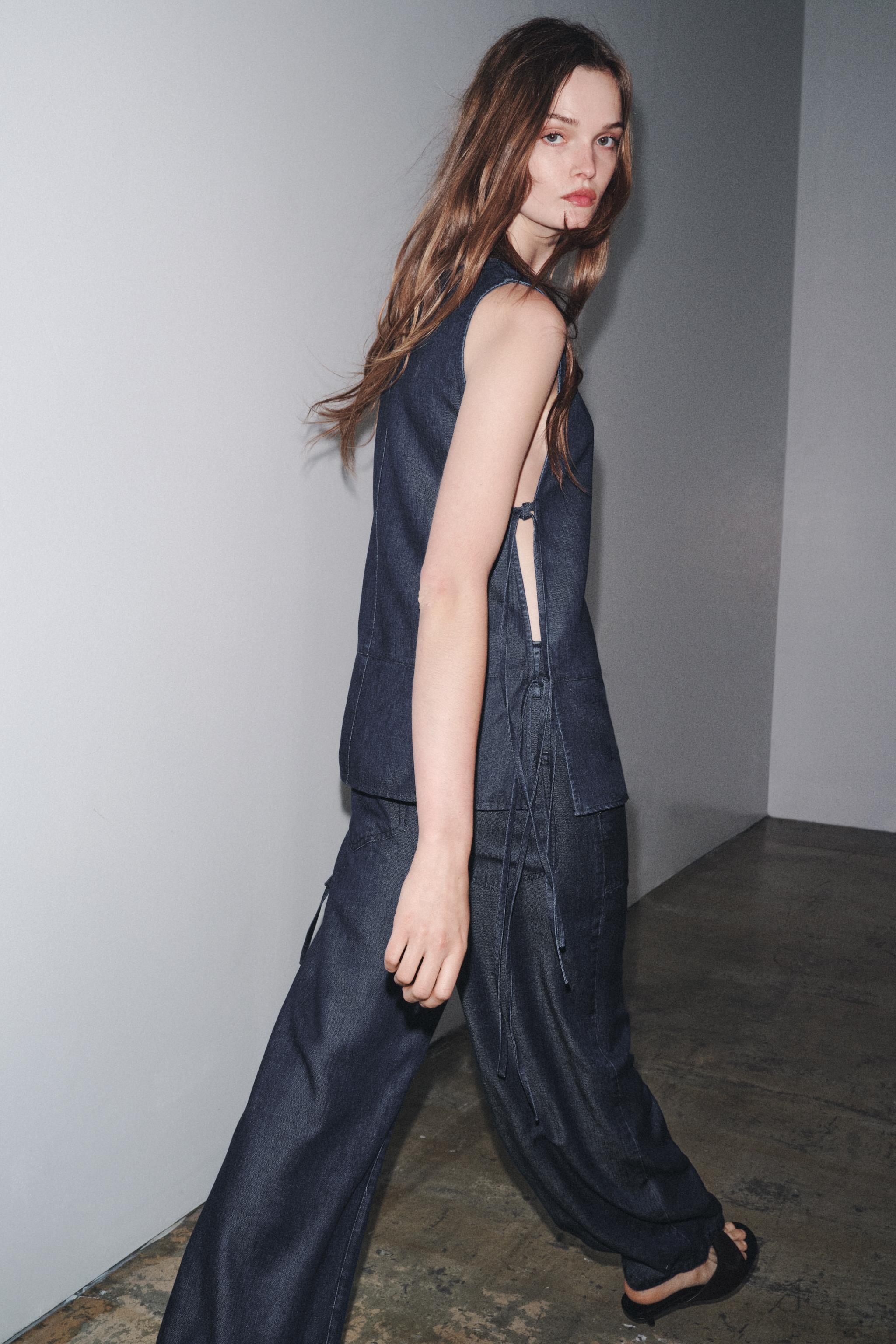 ZW COLLECTION CROSSOVER DENIM PANTS