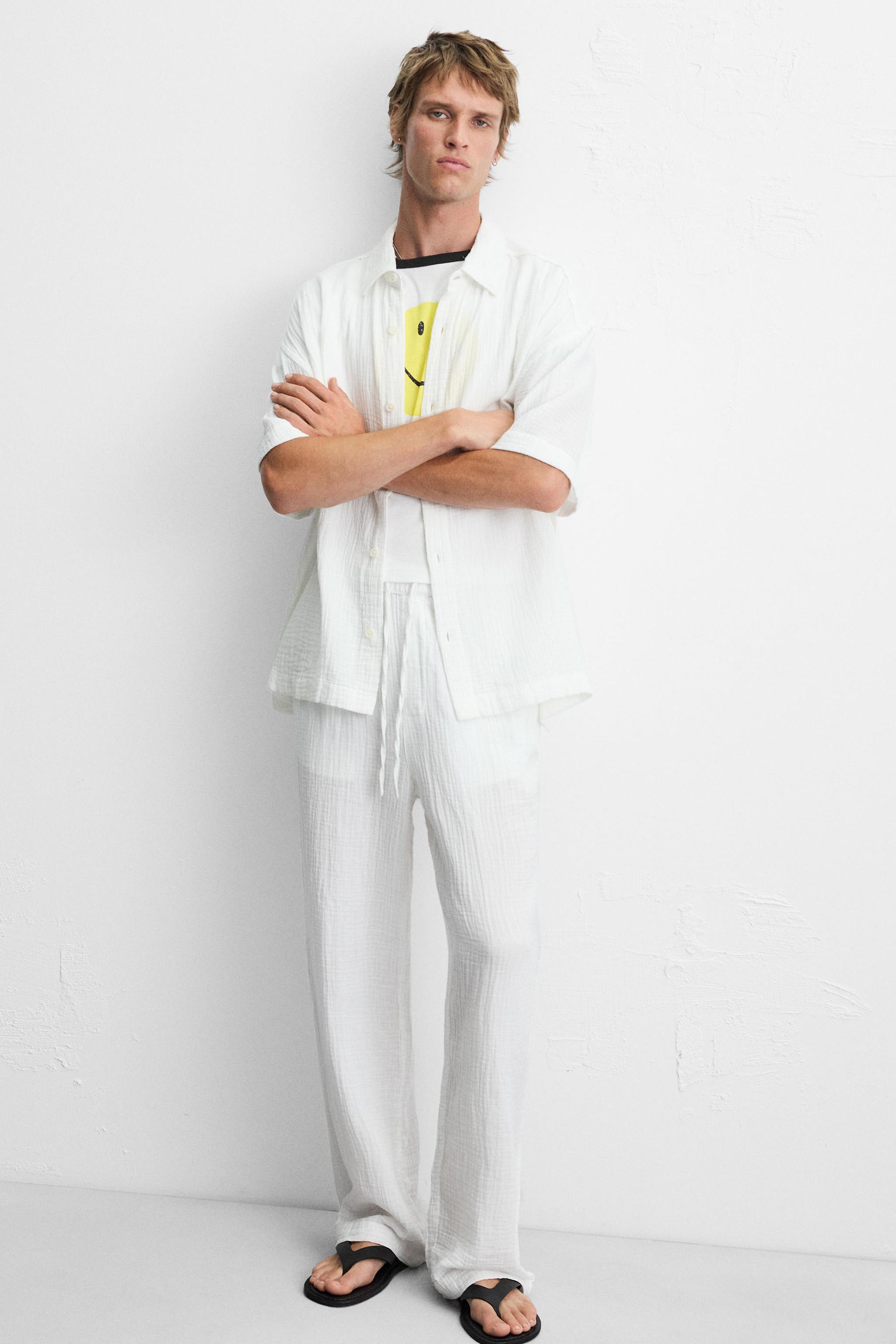 CRINKLED EFFECT PANTS