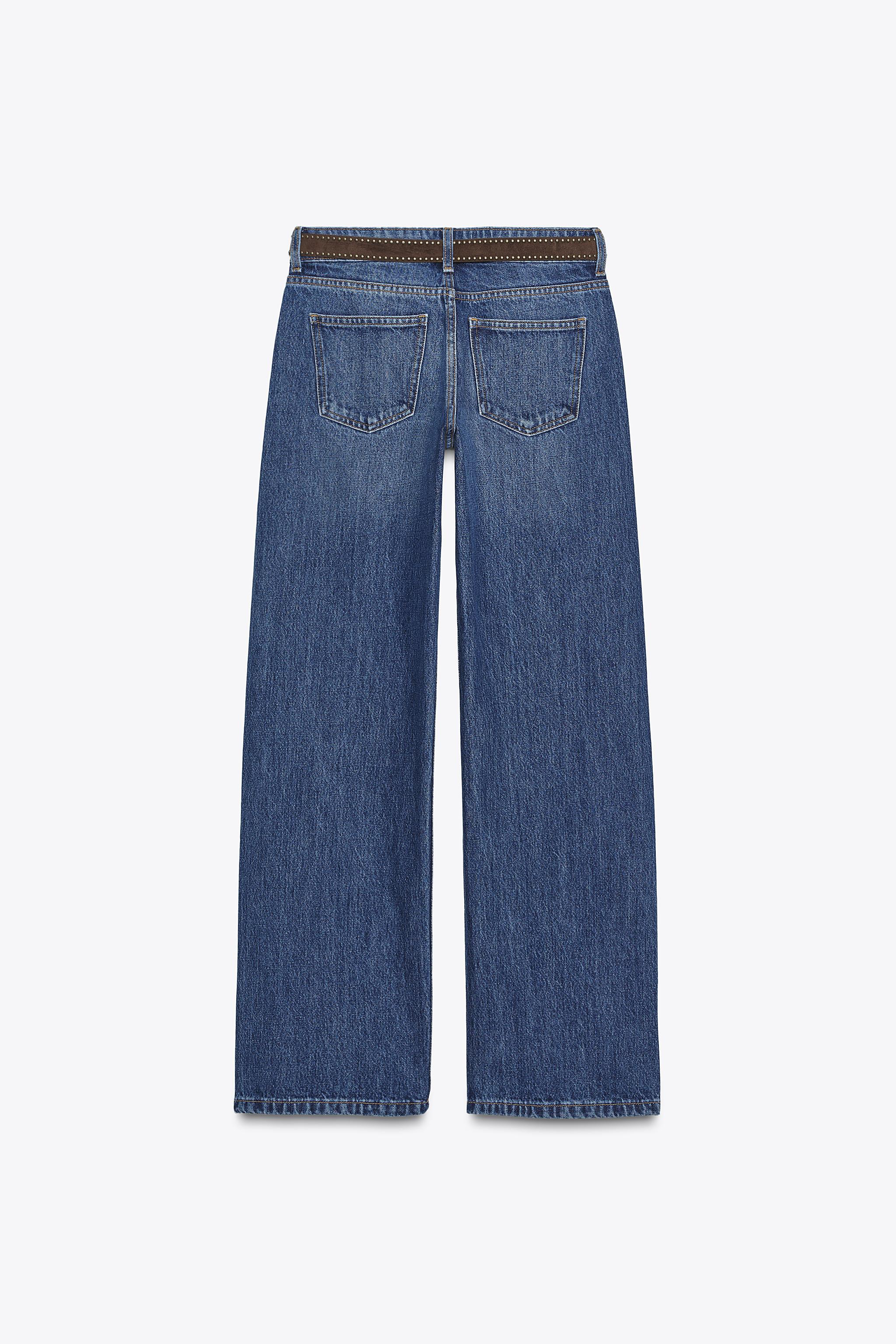 Z1975 WIDE LEG LOW RISE BELT JEANS