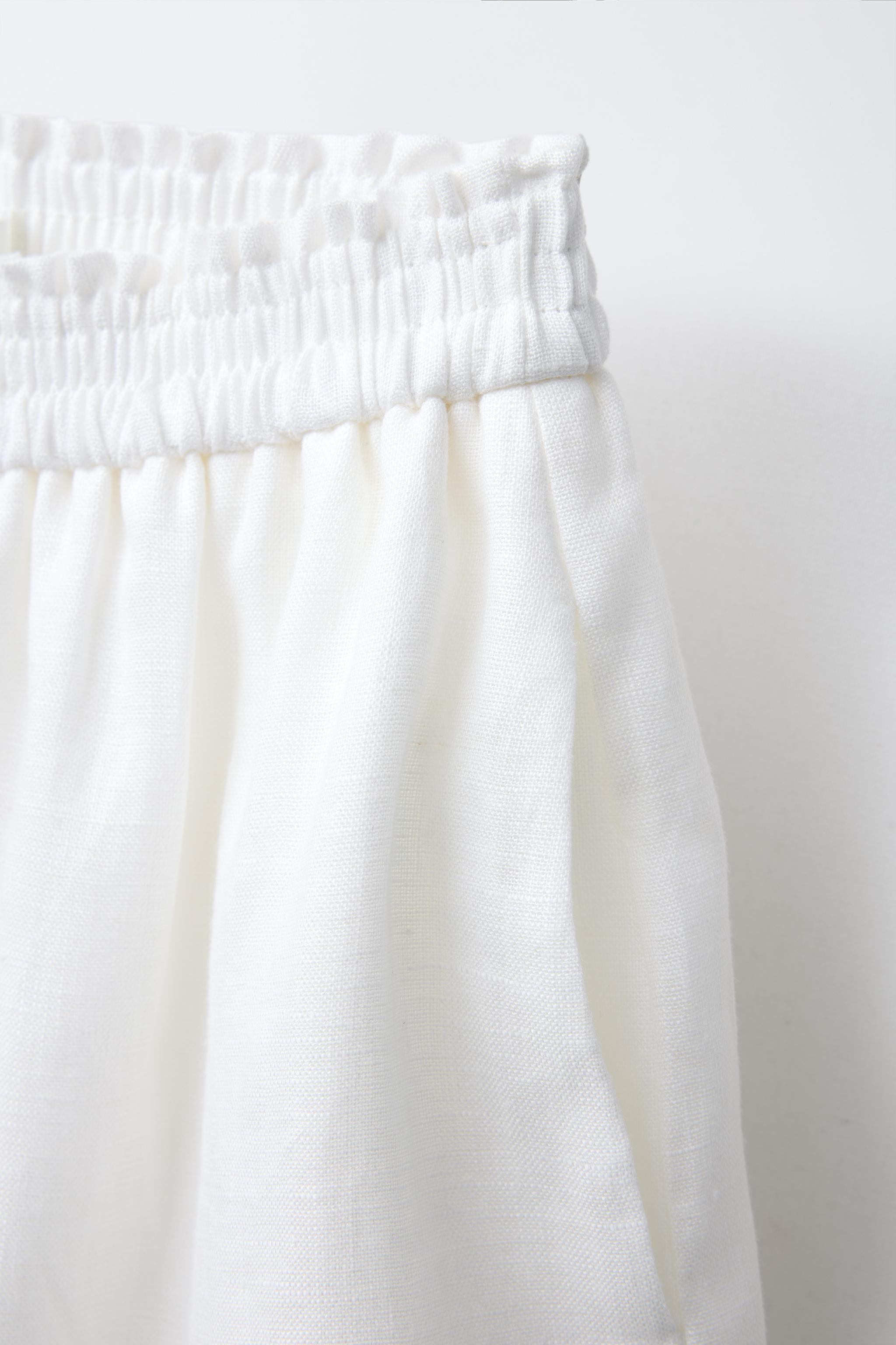100% LINEN RUFFLED SKORT