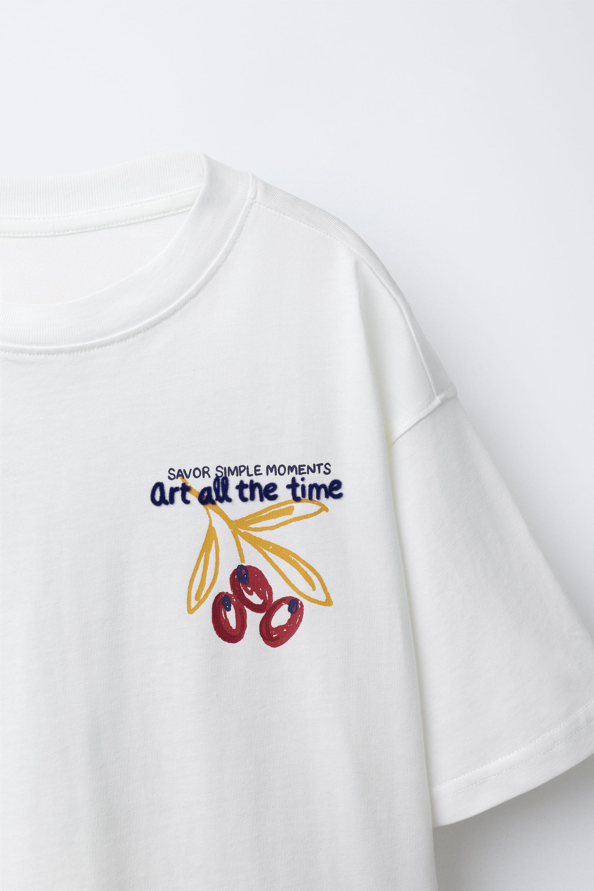 FLOCKED TEXT T-SHIRT