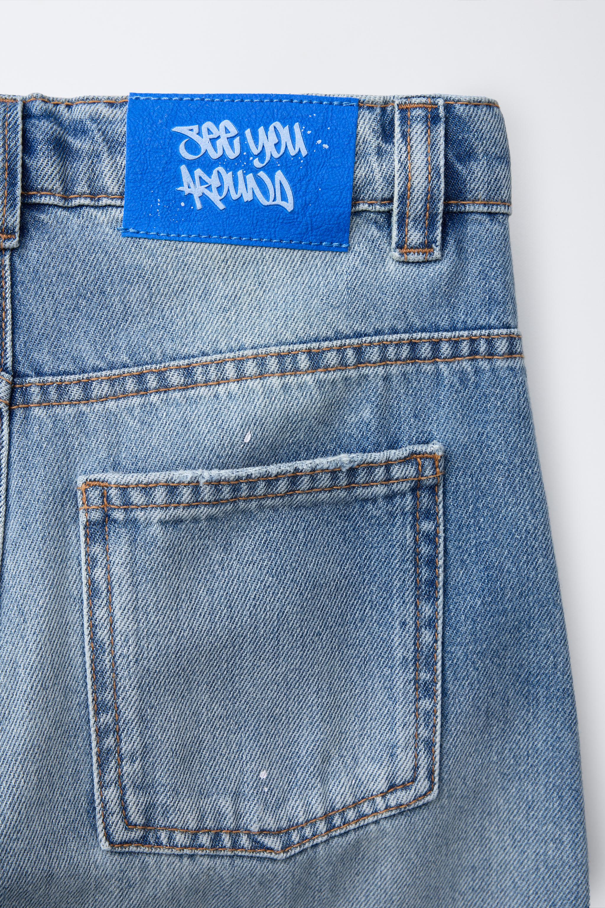 SPOTTED RELAXED BALLOON JEANS