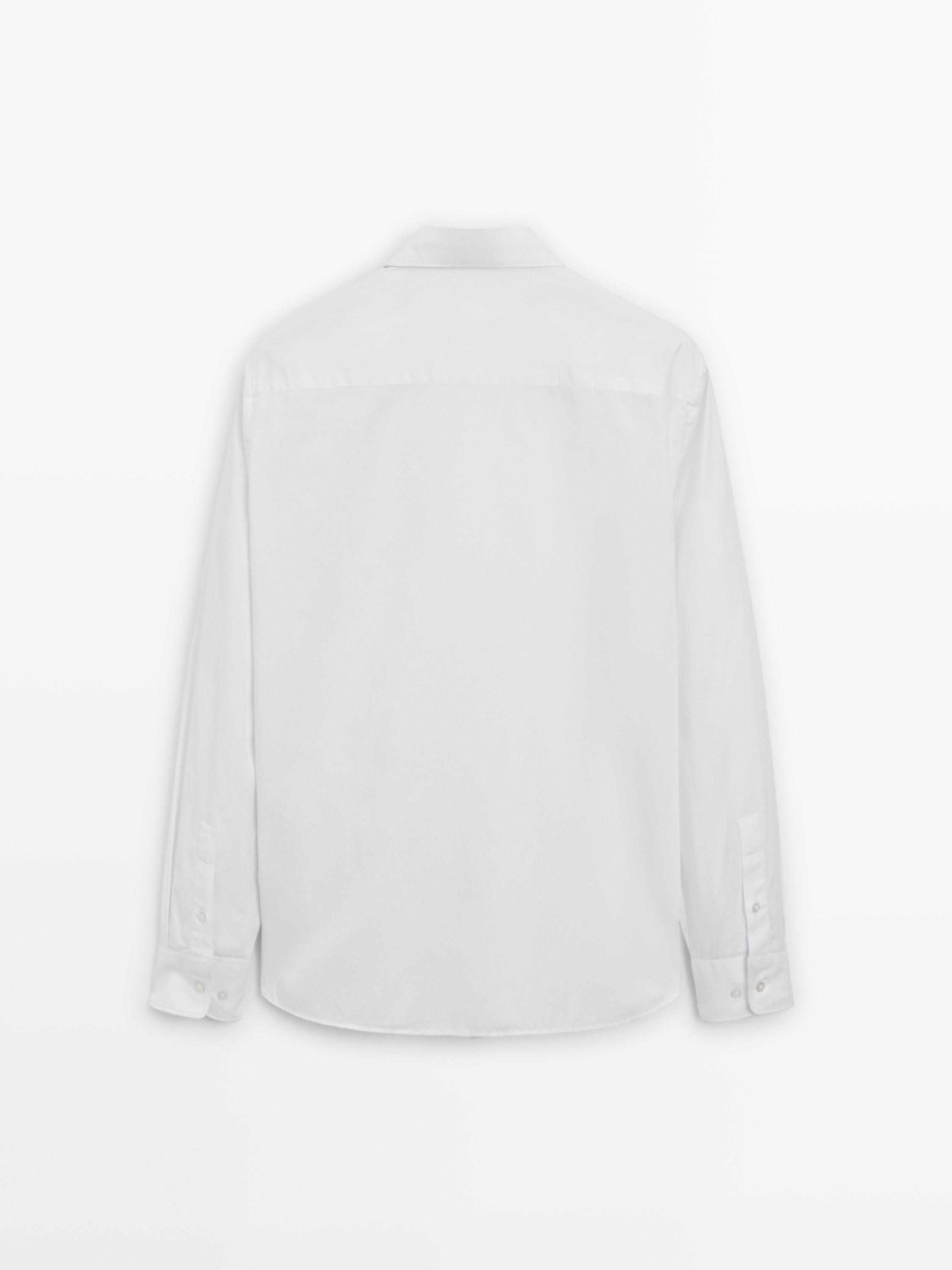 Slim fit twill melange shirt