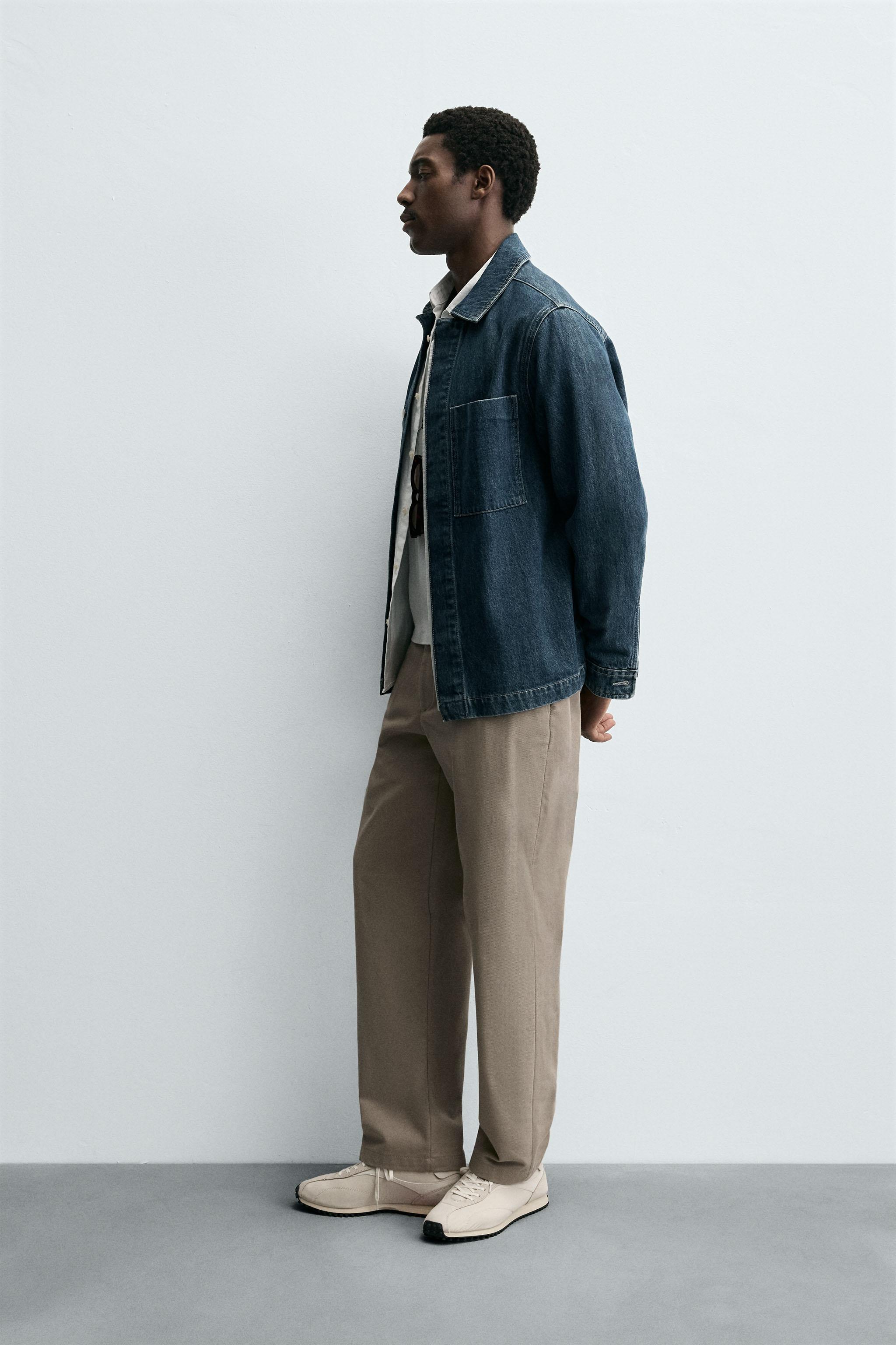 TEXTURED STRAIGHT FIT PANTS