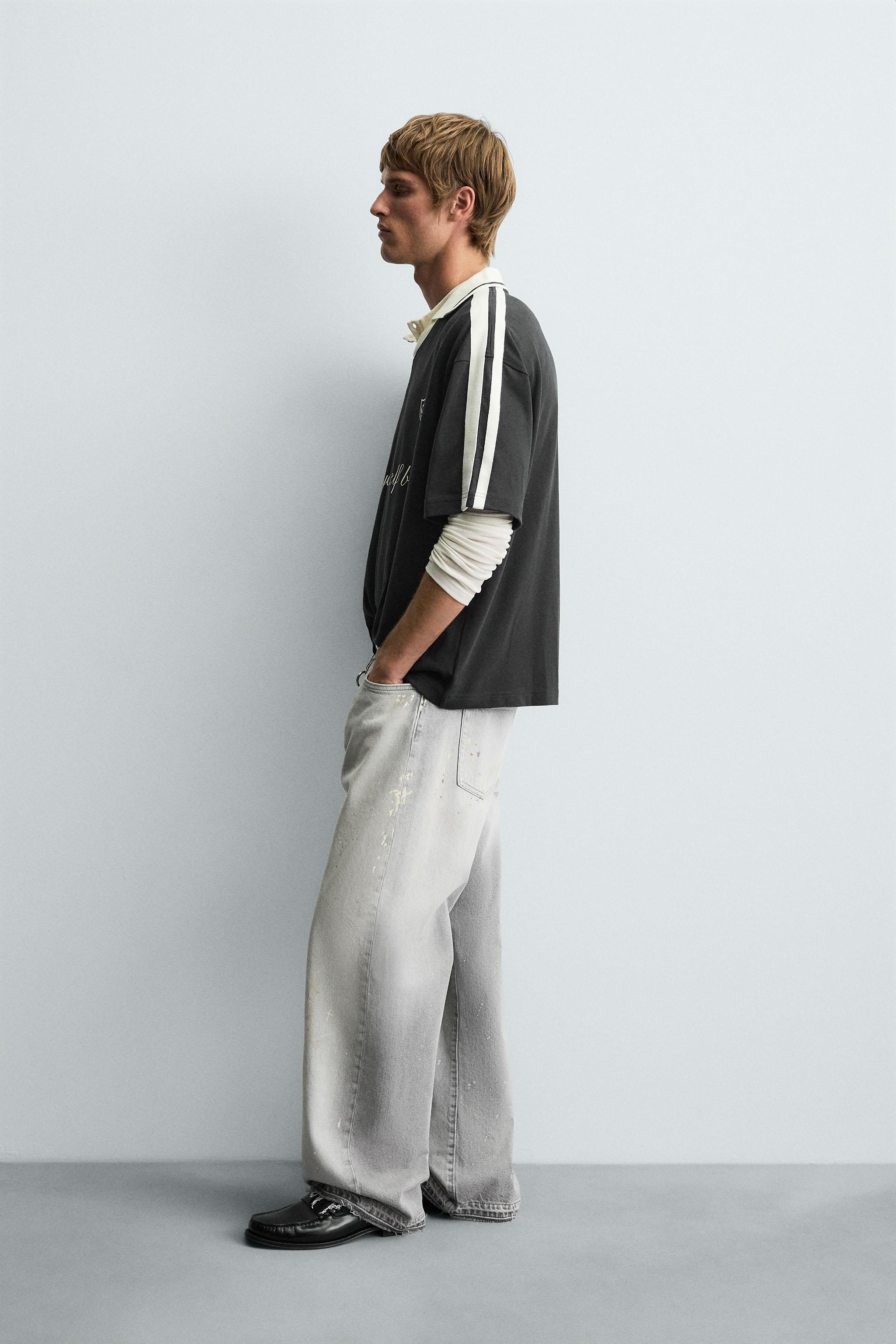 RETRO FOOTBALL PRINT POLO SHIRT