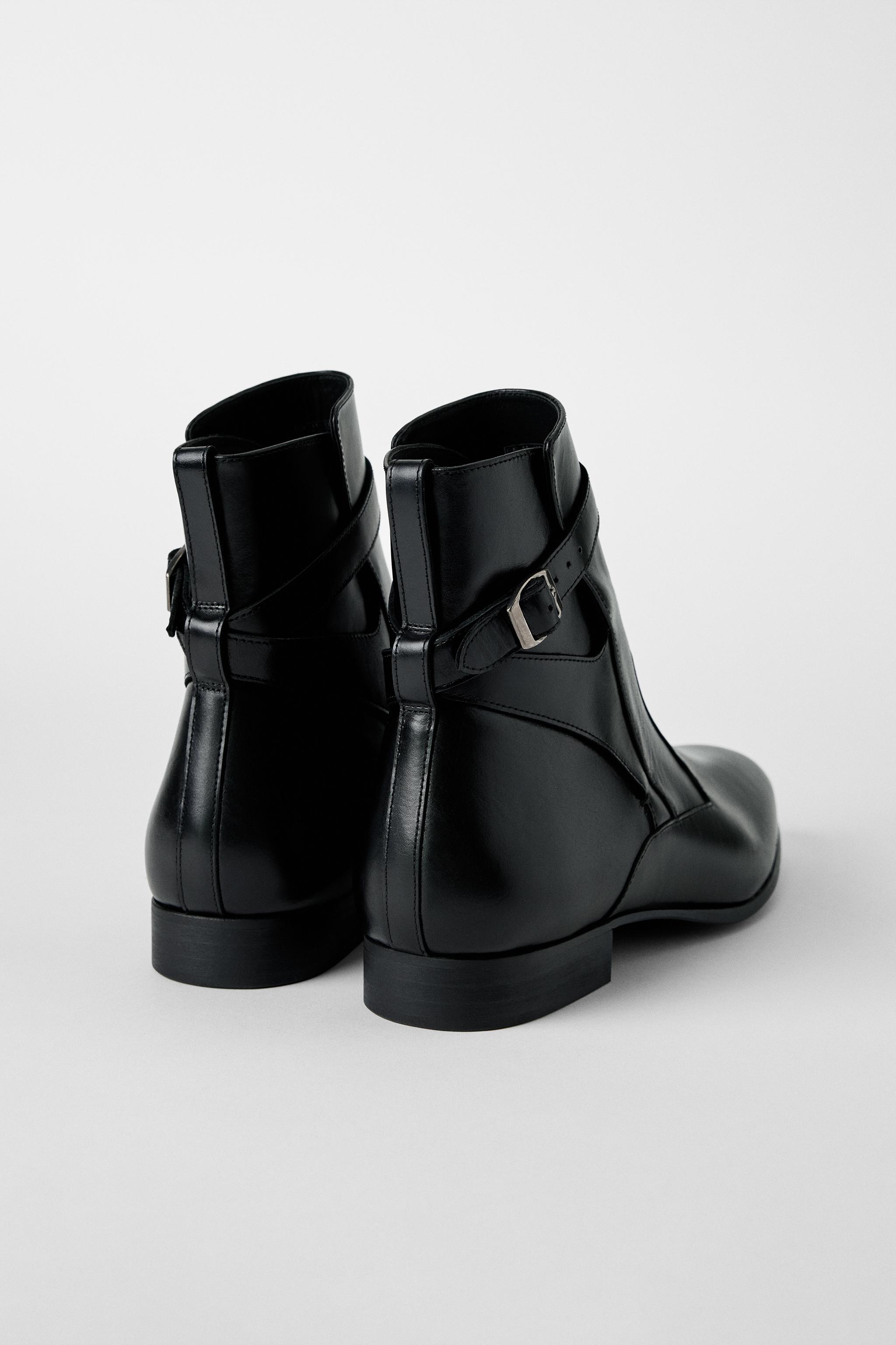 LEATHER BUCKLE BOOTS BOBBY GILLESPIE X ZARA