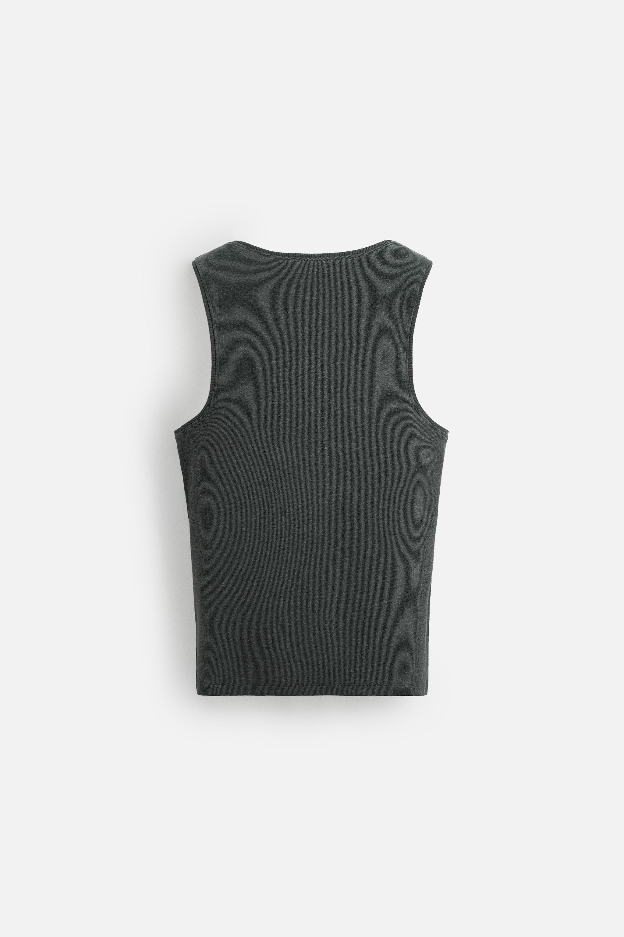 RIBBED COTTON-HEMP TANK TOP