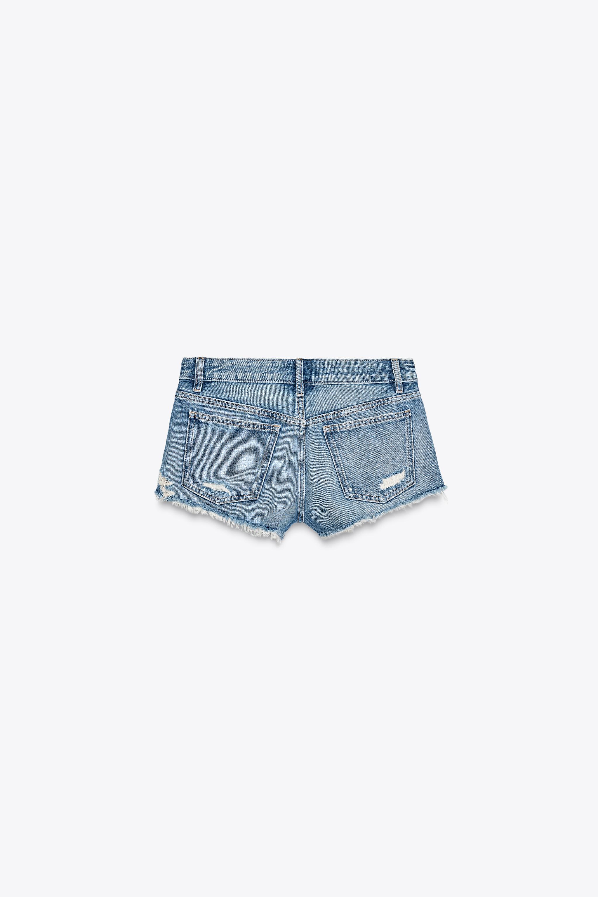 TRF RIPPED MID-RISE DENIM SHORTS