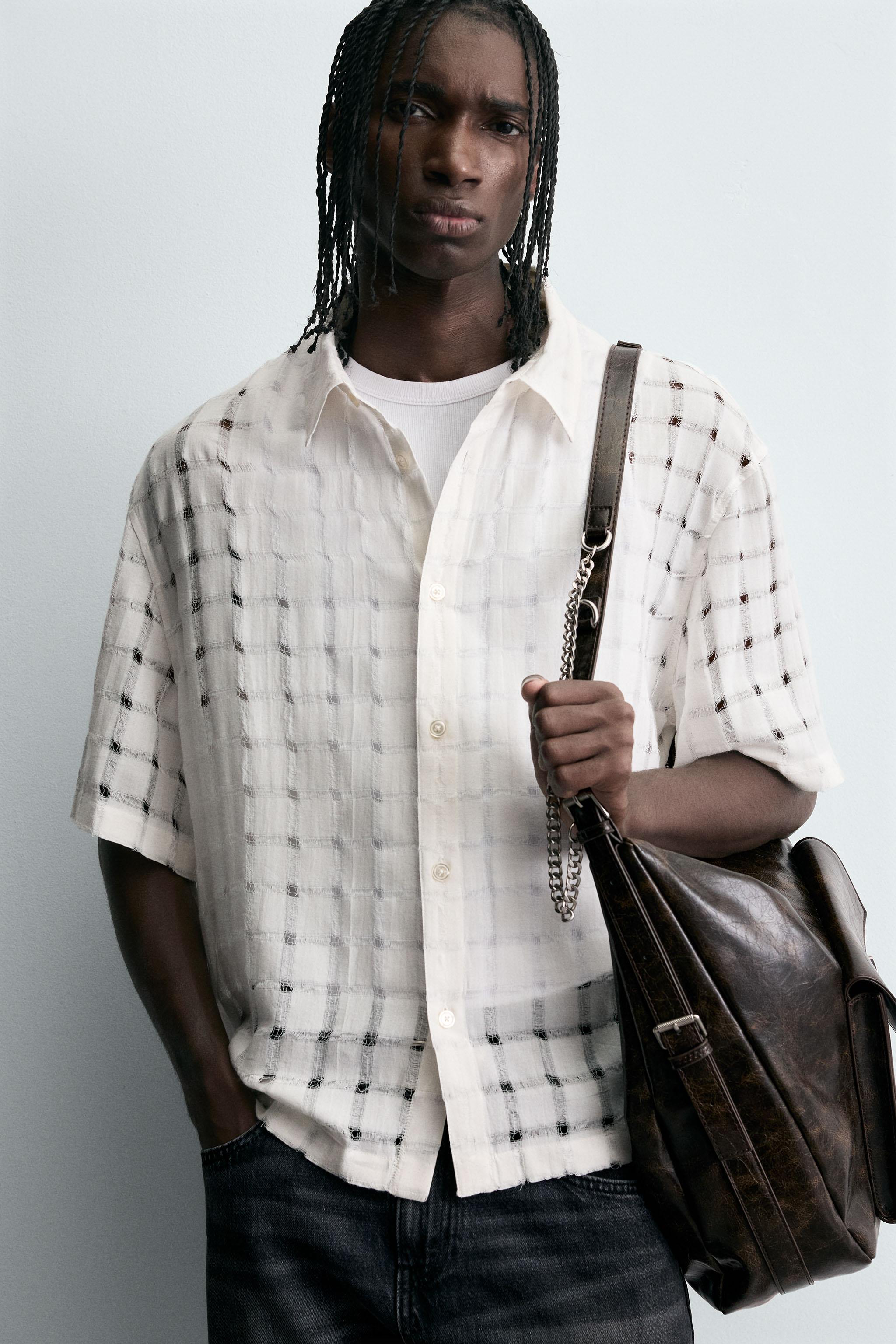 JACQUARD NEEDLE-OUT SHIRT