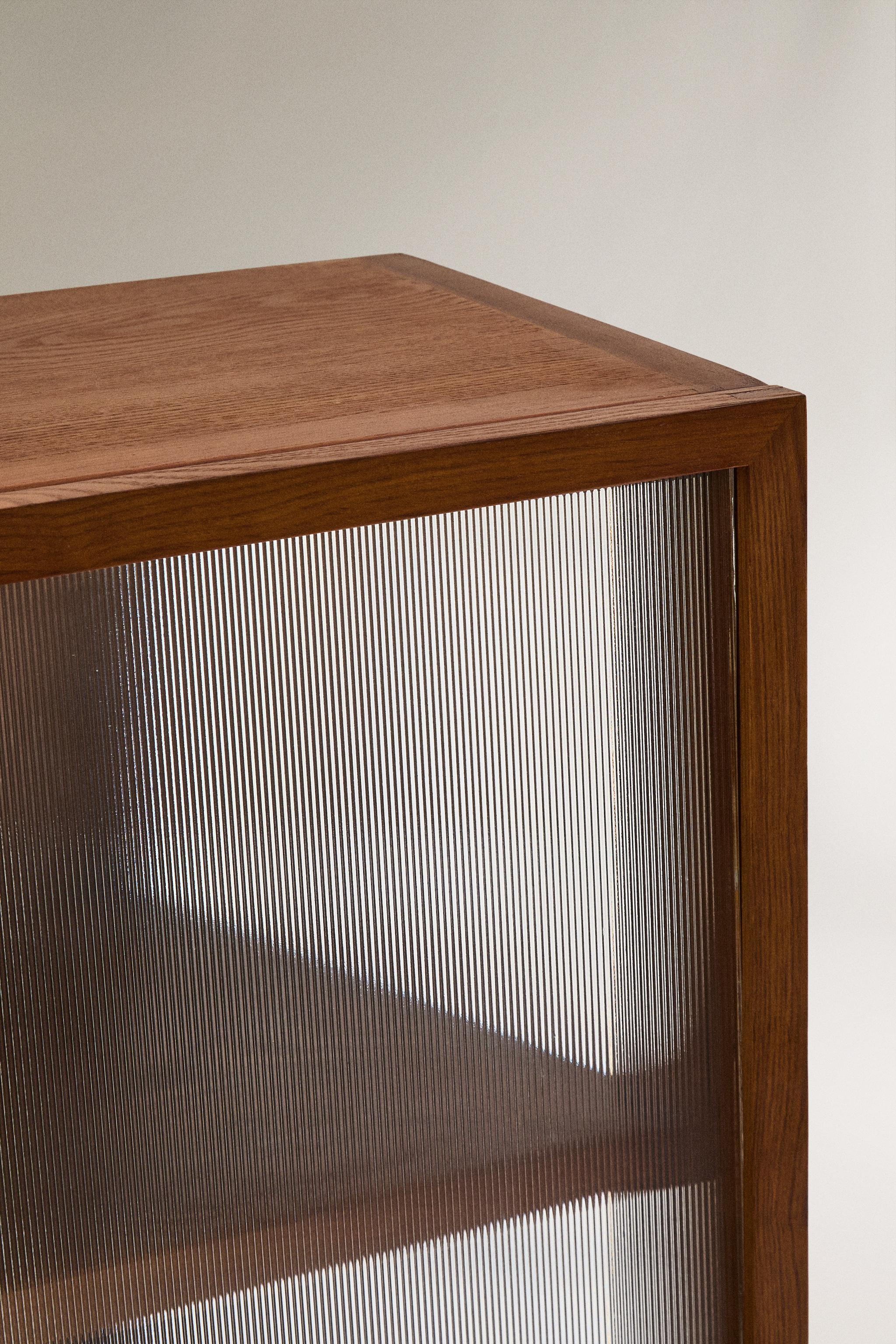 ASH WOOD SIDEBOARD WITH GLASS DOORS