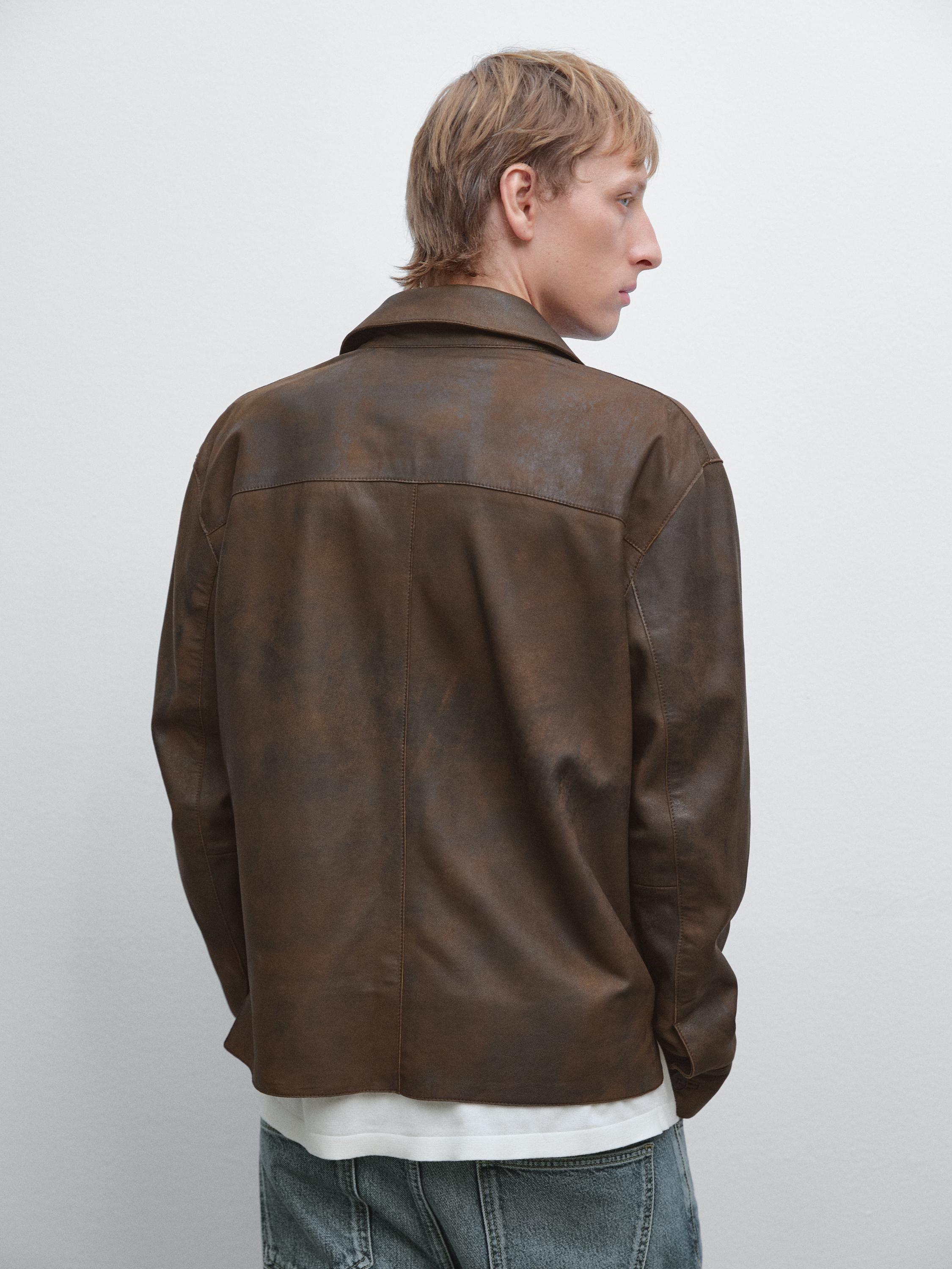 Suede finish sheepskin jacket