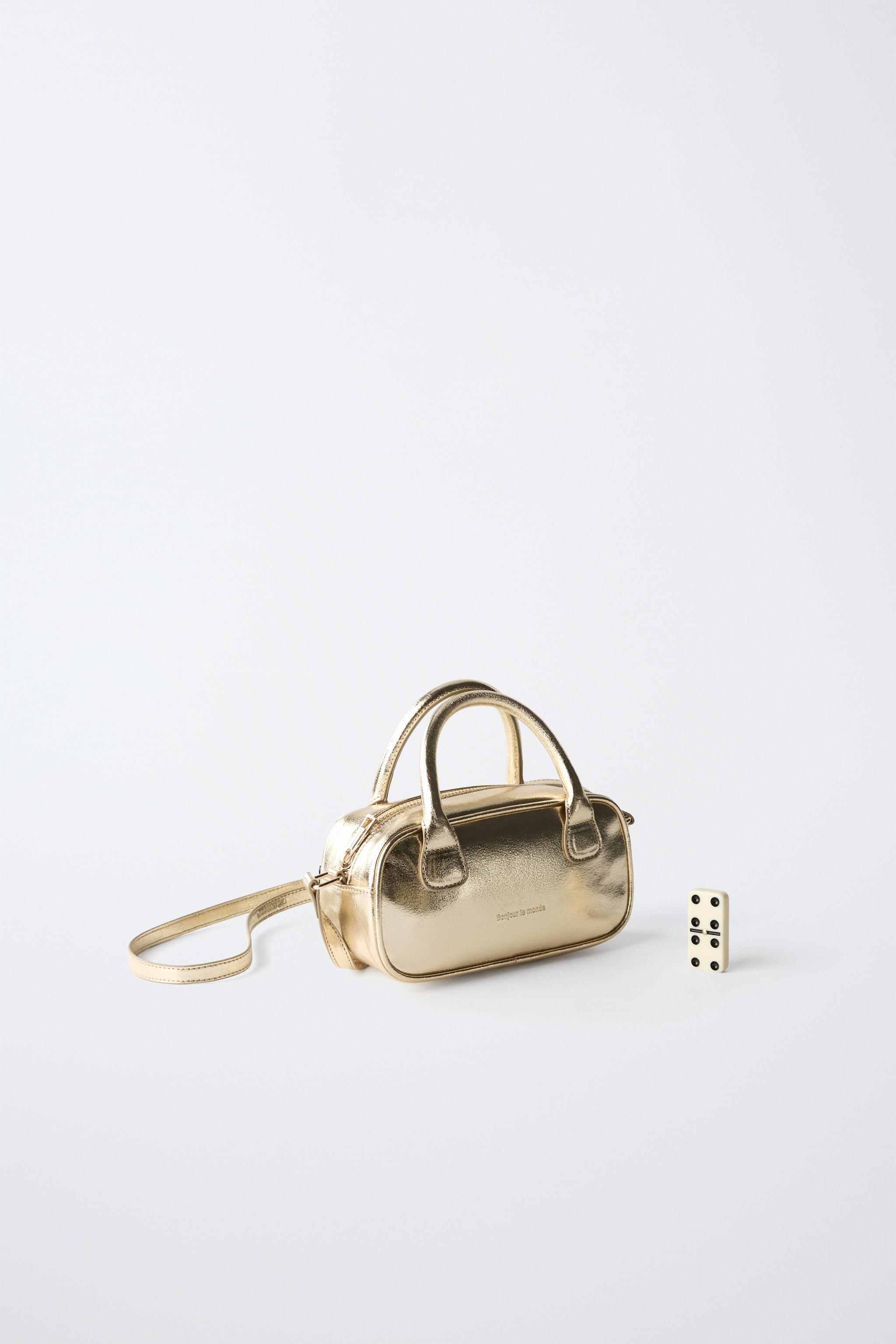 METALLIC MINI BOWLING CROSSBODY BAG