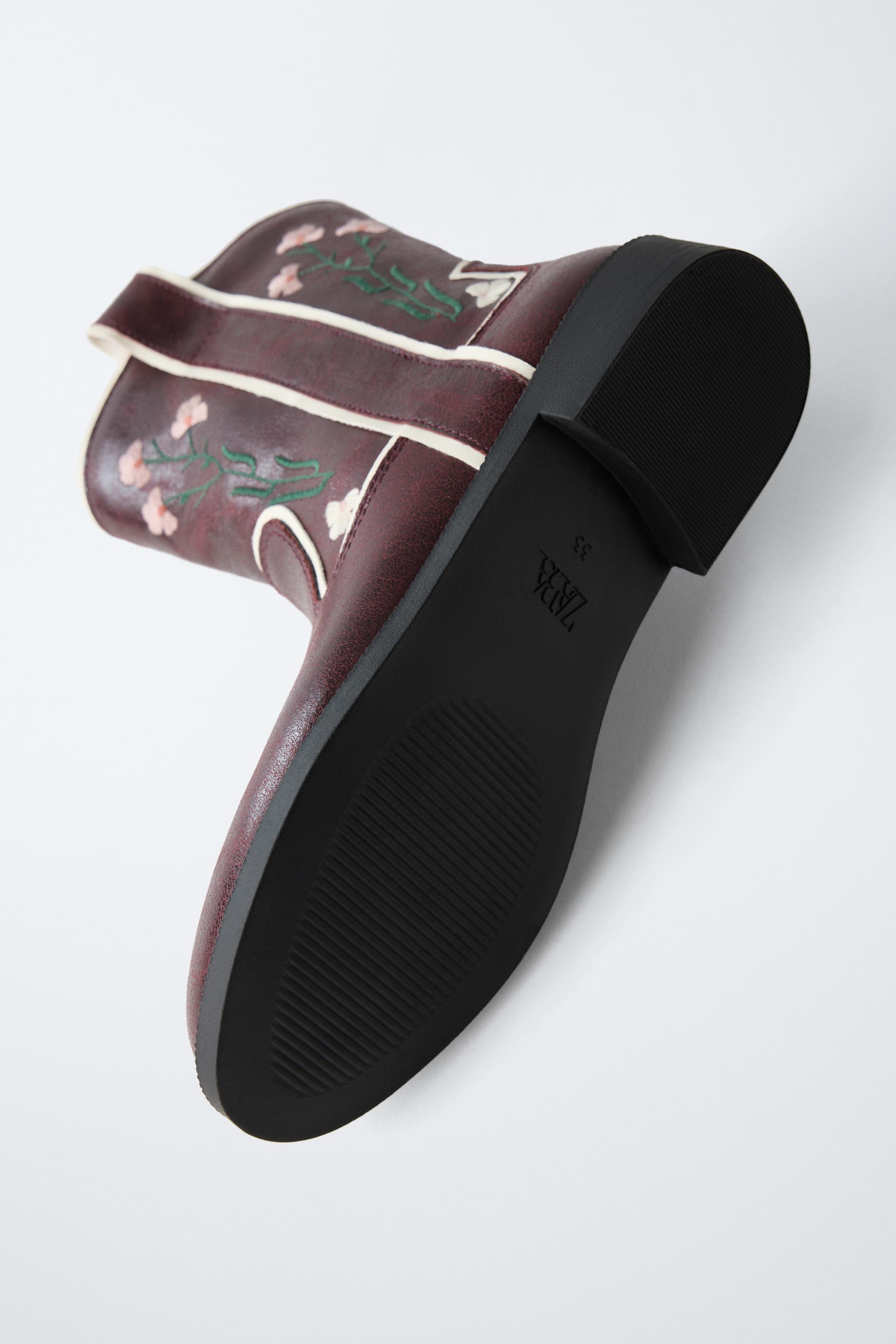 EMBROIDERED ANKLE BOOTS